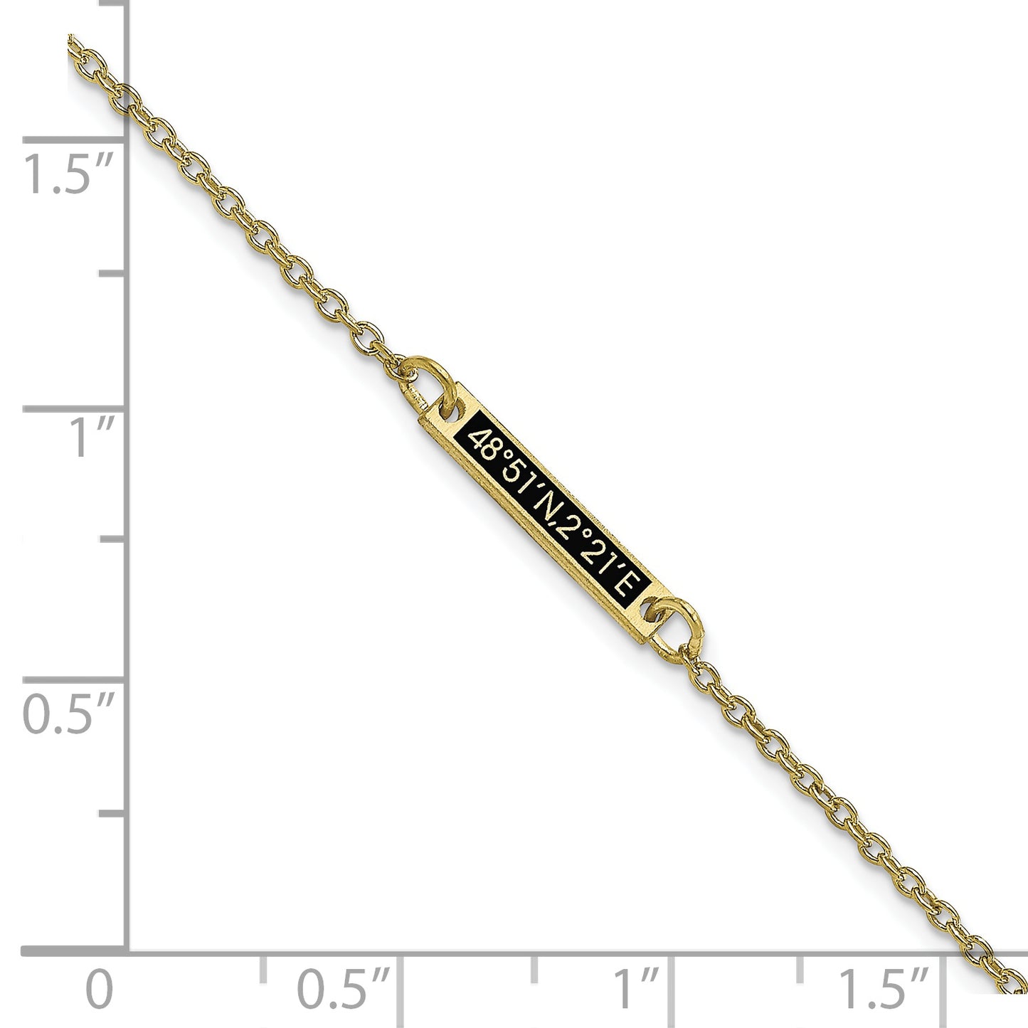 10K Yellow Gold Brushed Enameled 1 Station Bracelet
