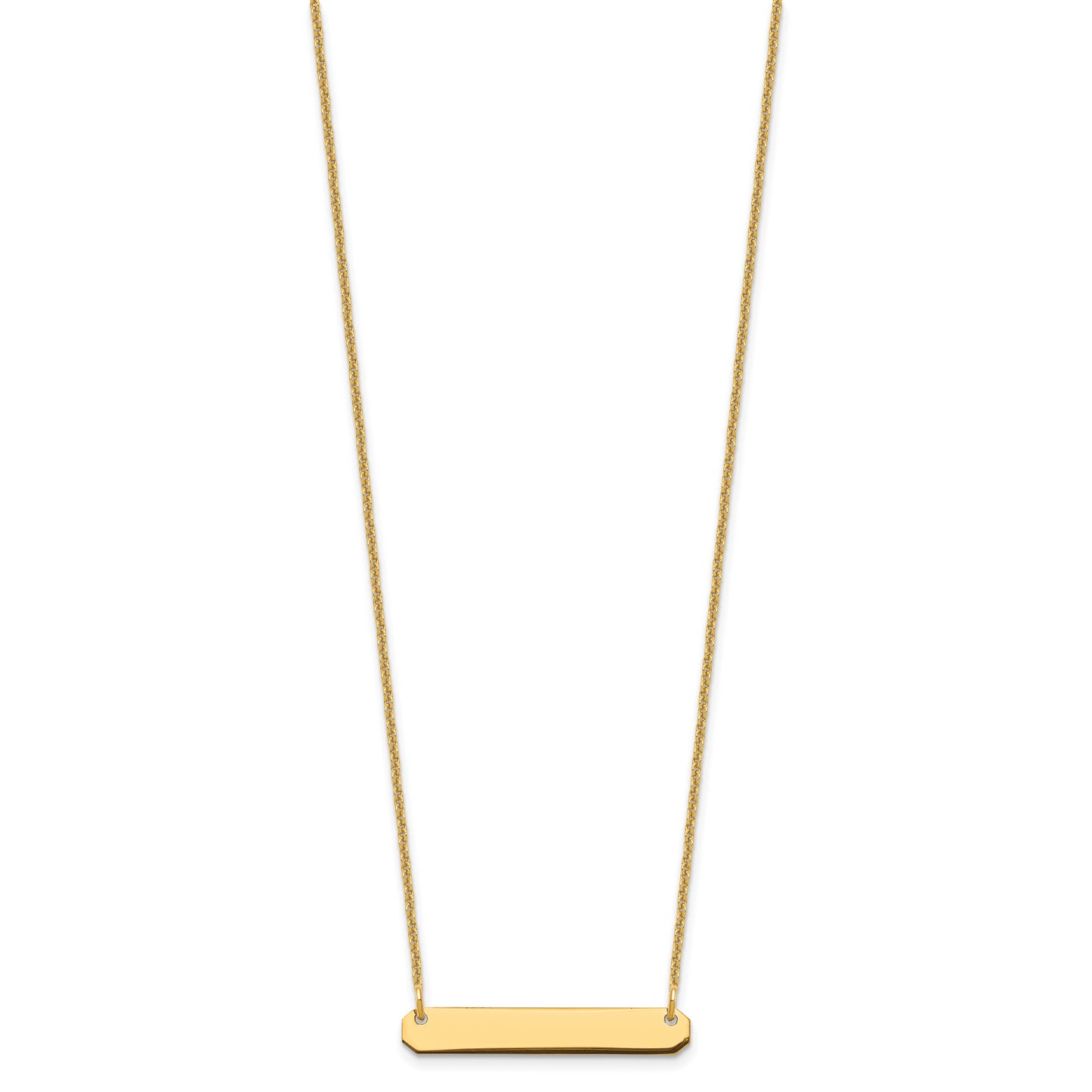 10K Yellow Gold Small Polished Blank Bar Necklace