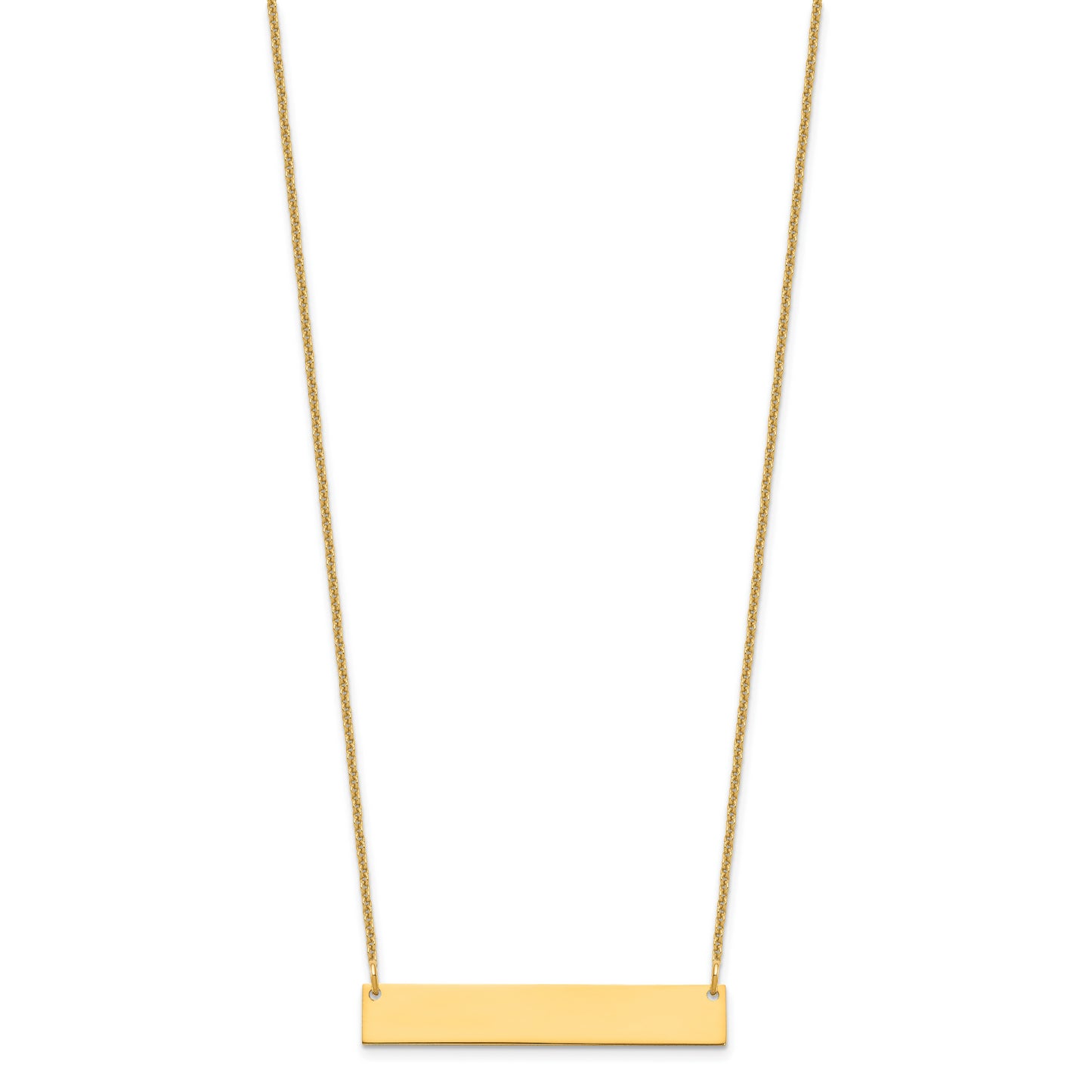 10K Yellow Gold Medium Polished Blank Bar Necklace