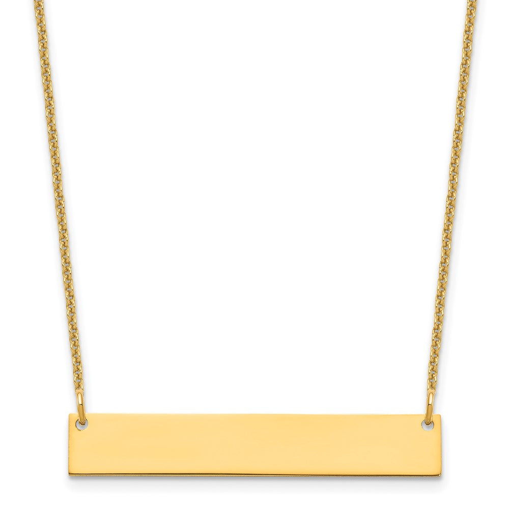 10K Yellow Gold Medium Polished Blank Bar Necklace