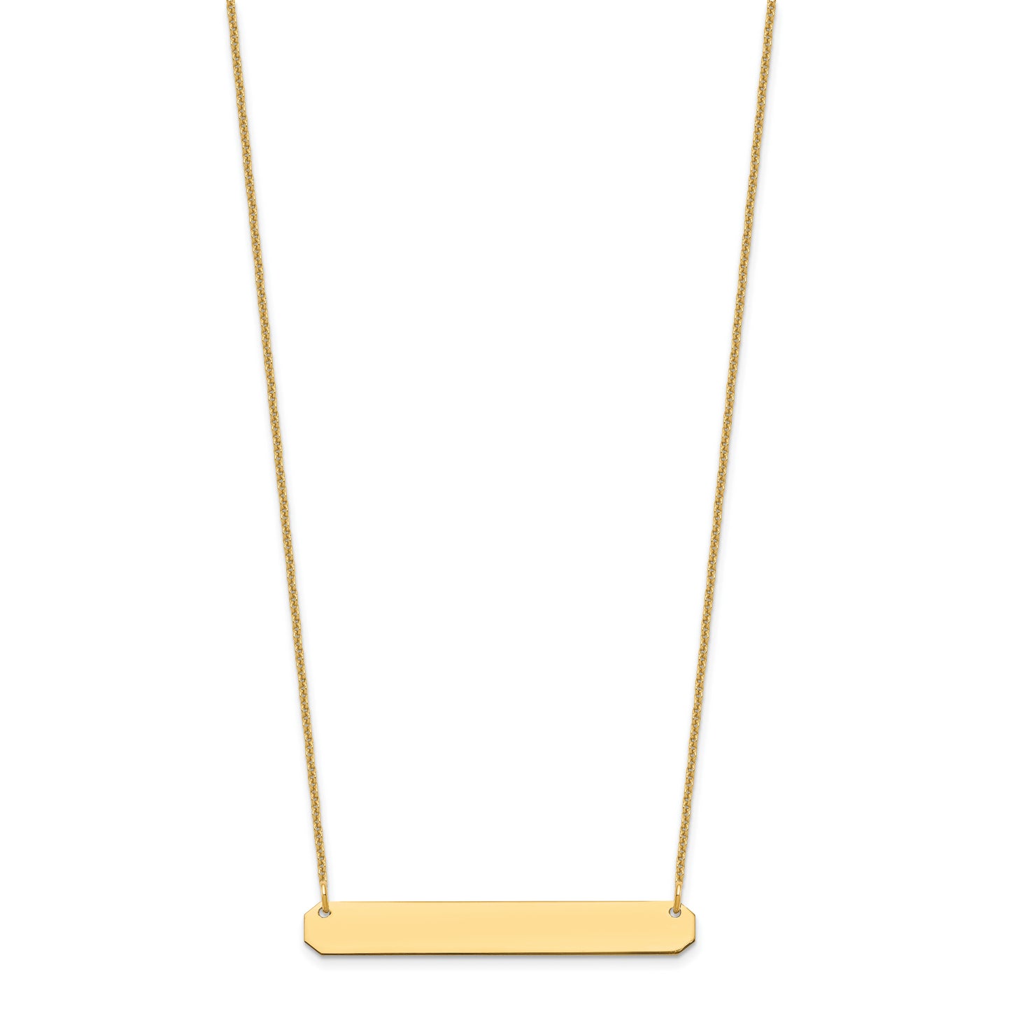 10K Yellow Gold Medium Polished Blank Bar Necklace