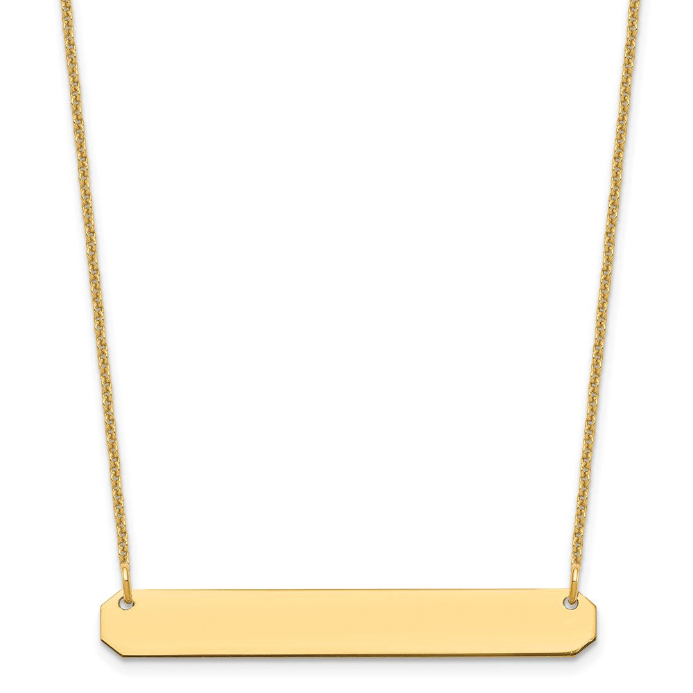 10K Yellow Gold Medium Polished Blank Bar Necklace