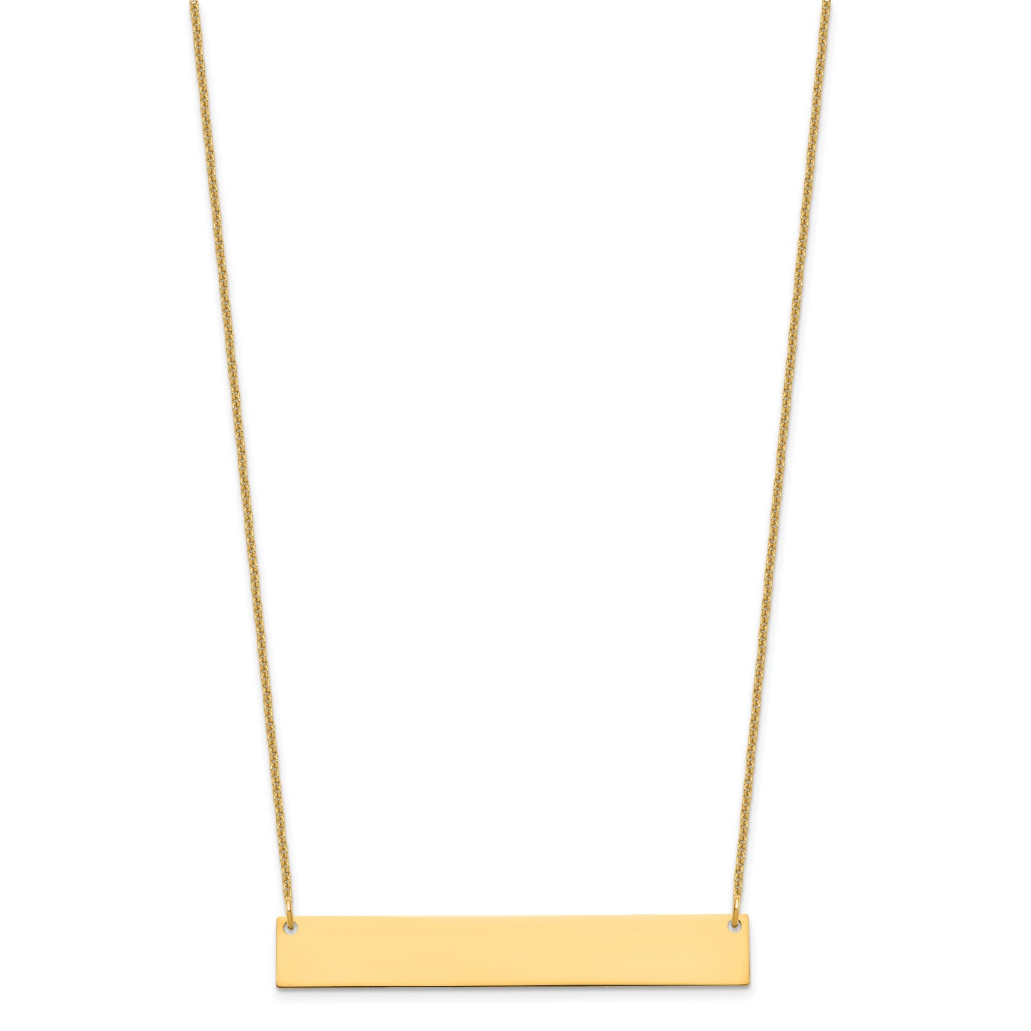 10K Yellow Gold Large Polished Blank Bar Necklace