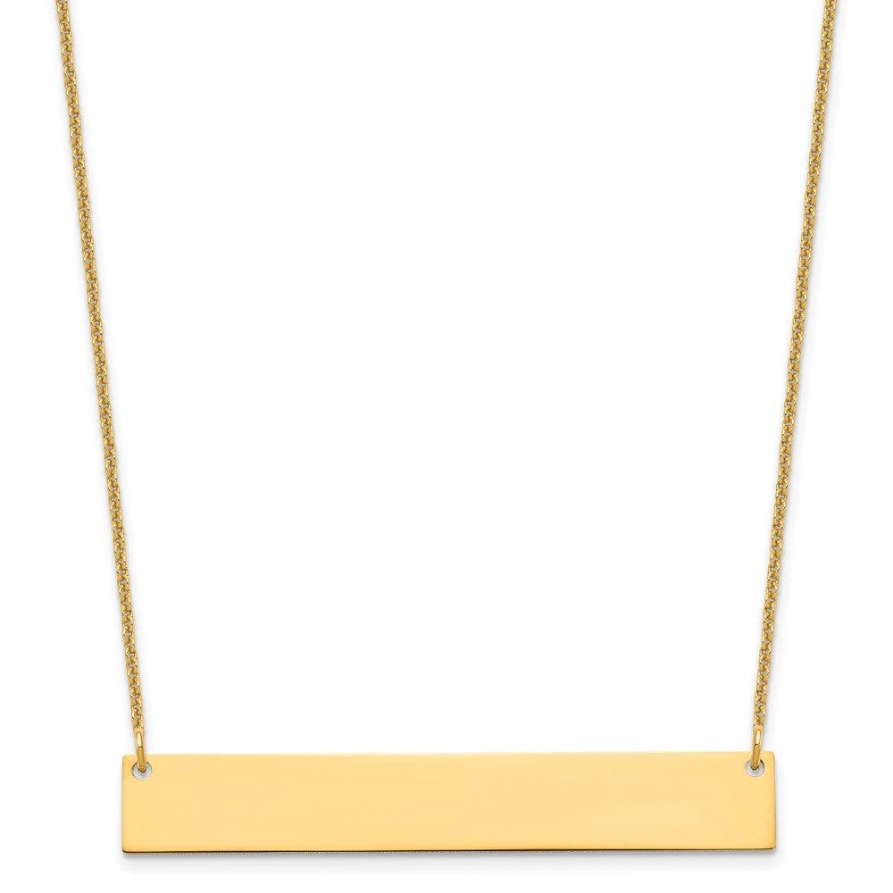 10K Yellow Gold Large Polished Blank Bar Necklace