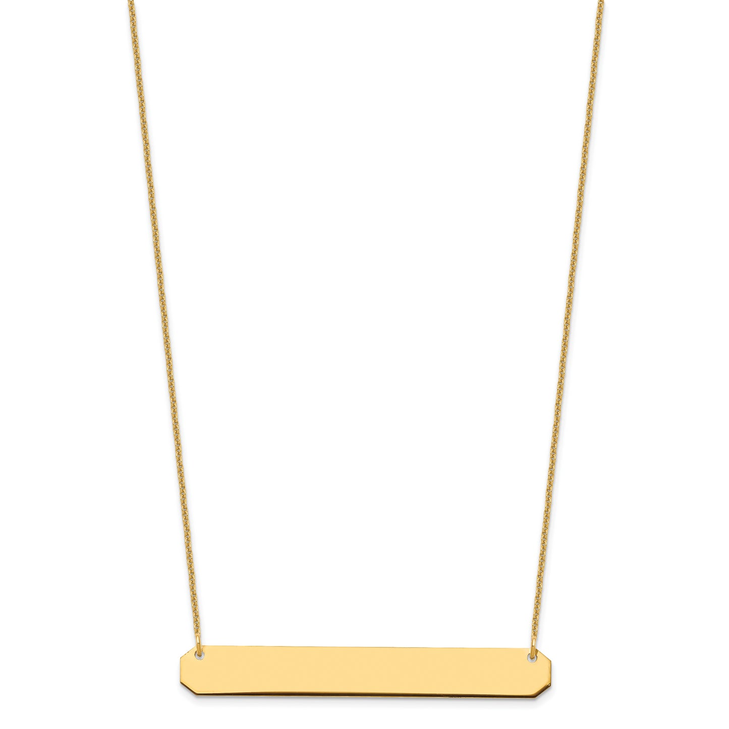 10K Yellow Gold Large Polished Blank Bar Necklace