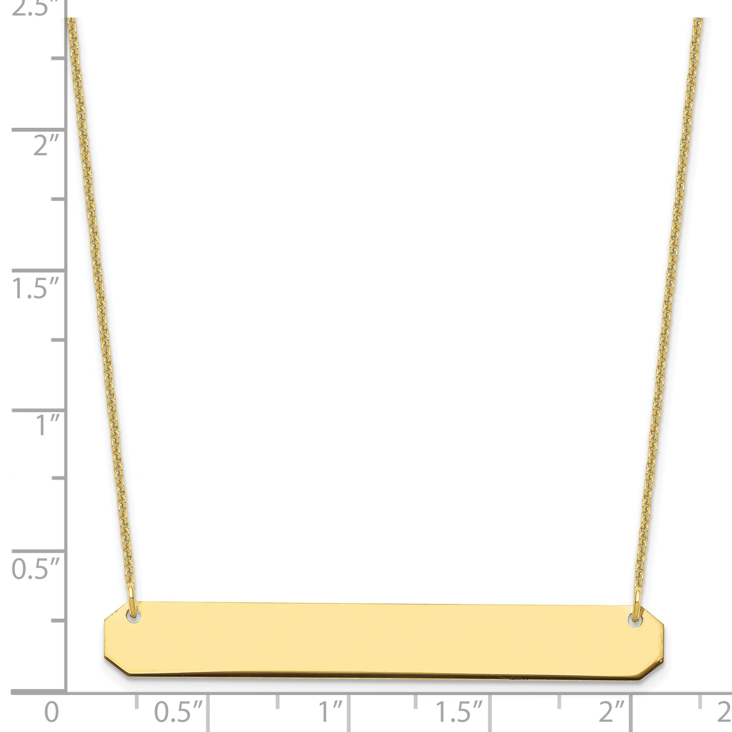 10K Yellow Gold Large Polished Blank Bar Necklace