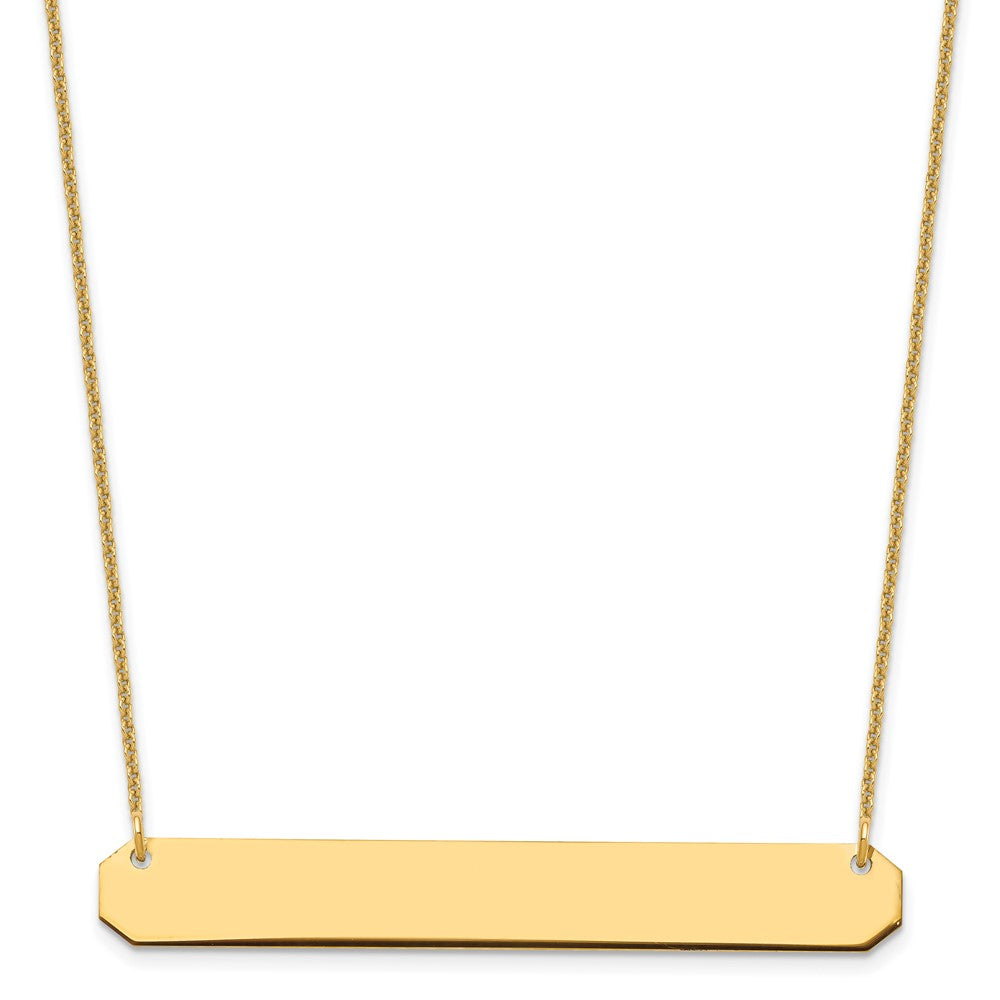 10K Yellow Gold Large Polished Blank Bar Necklace