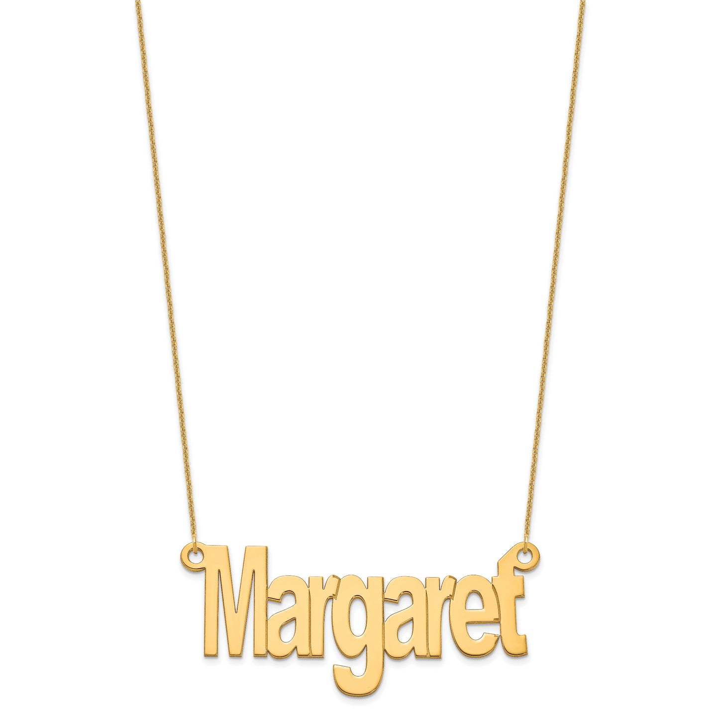 10K Yellow Gold Large Name Plate Necklace