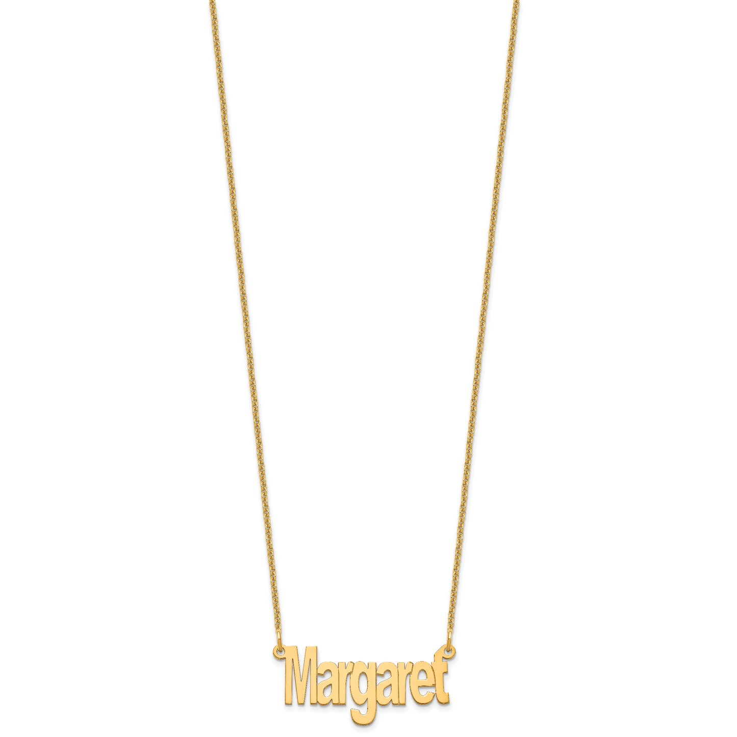 10K Yellow Gold Small Name Plate Necklace