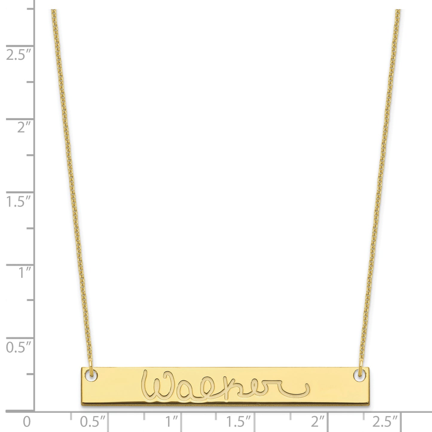 10K Yellow Gold Large Polished Signature Bar Necklace