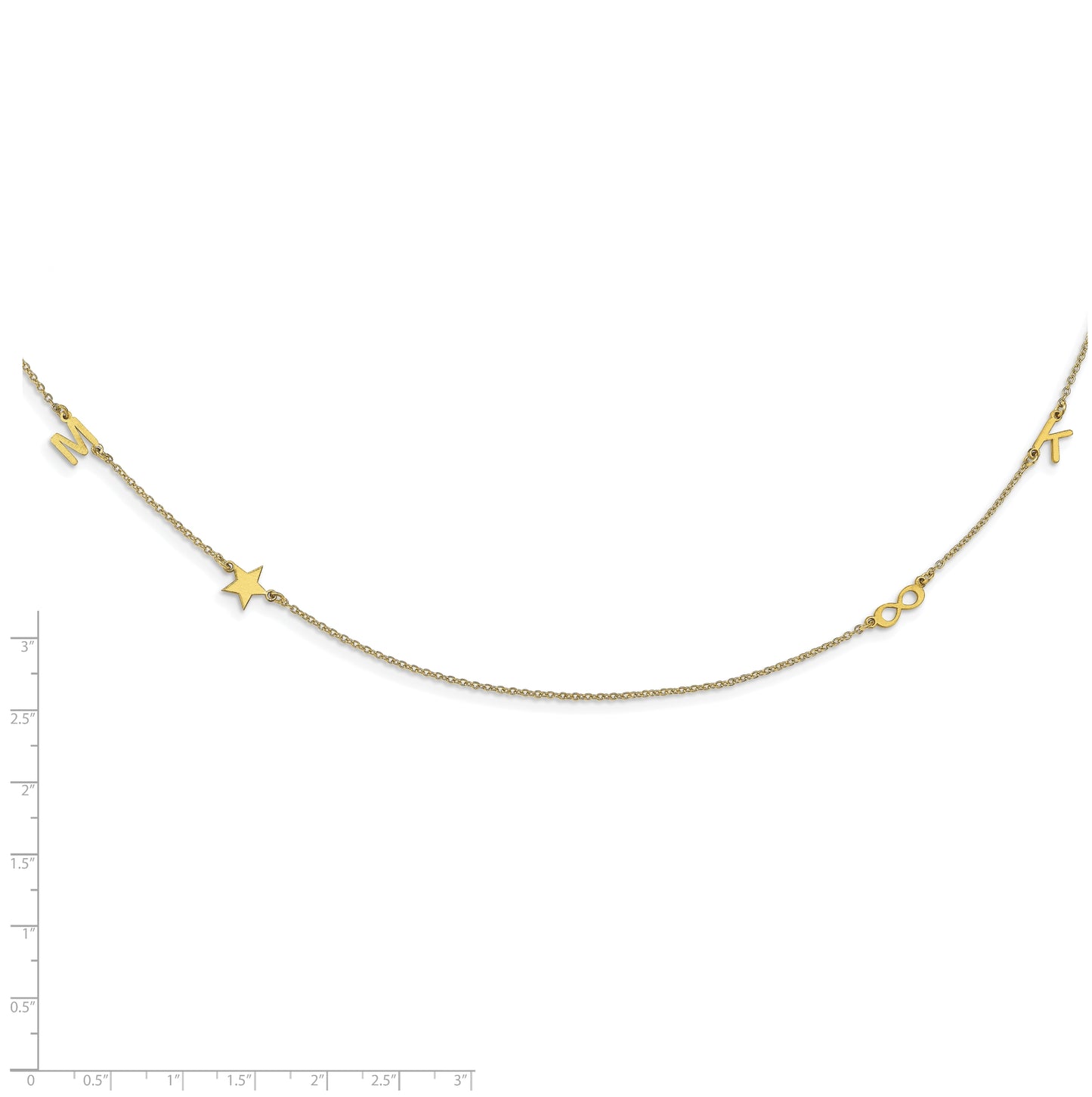 10K Yellow Gold 4 Initial/Symbol Necklace