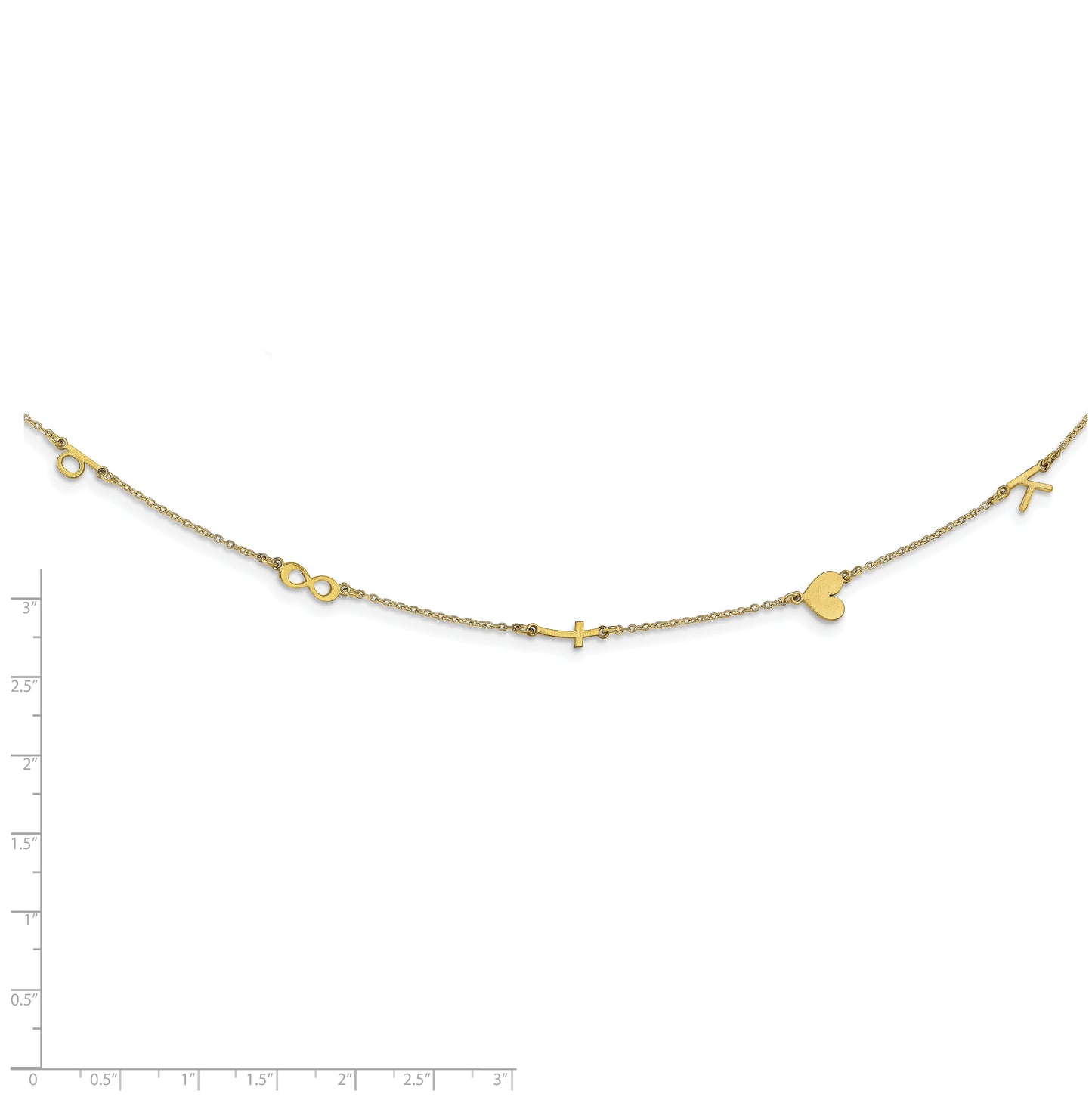 10K Yellow Gold 5 Initial/Symbol Necklace
