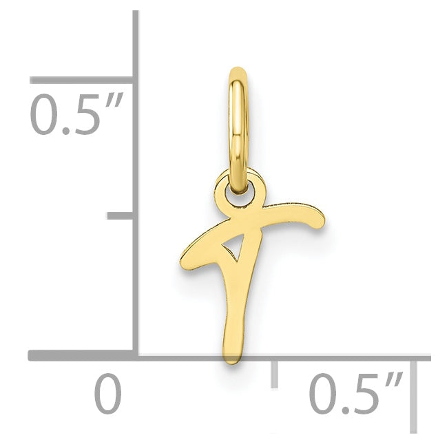 10K Yellow Gold Upper case Letter T Initial Charm