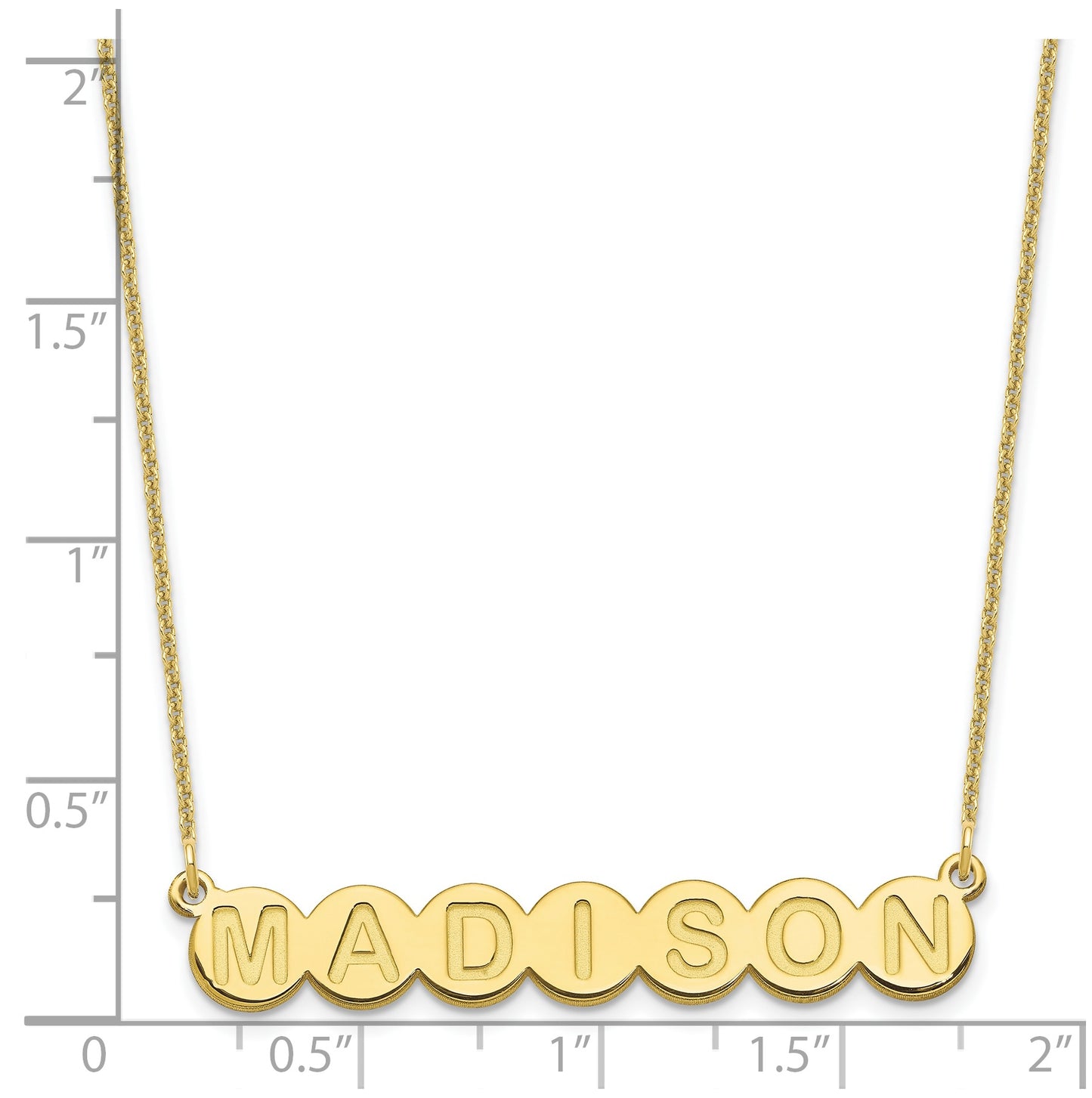 10K Yellow Gold 7 Letter Bubble Necklace
