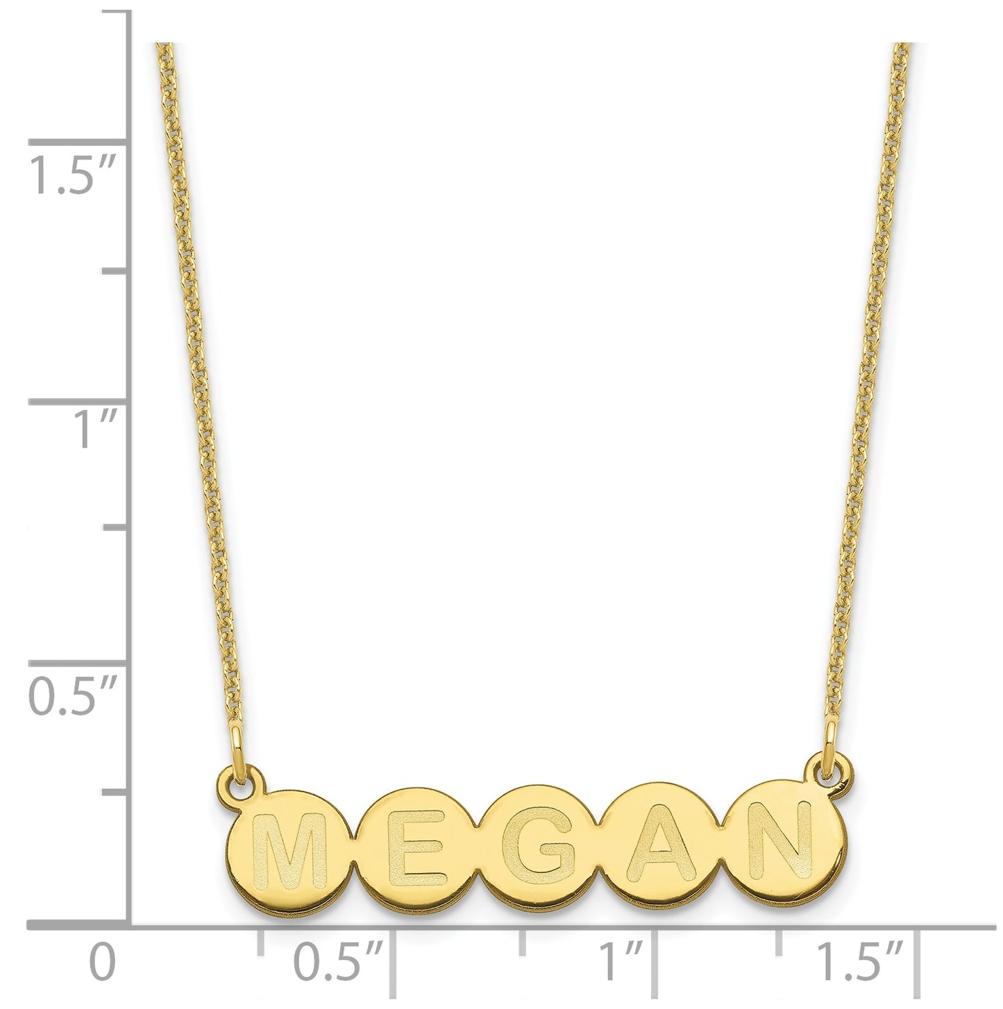 10K Yellow Gold 5 Letter Bubble Necklace