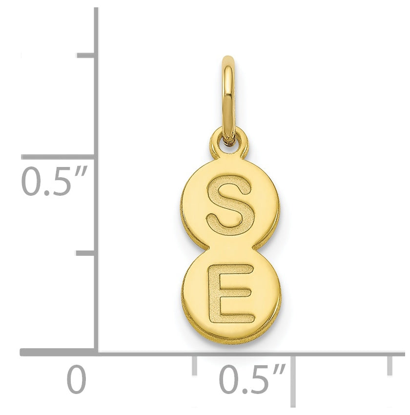 10K Yellow Gold 2 Letter Bubble Pendant