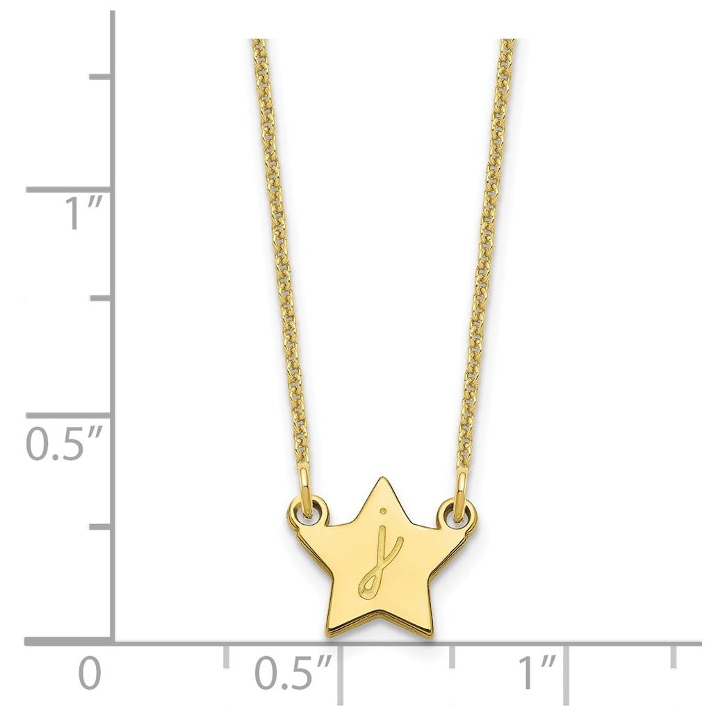 10k Yellow Or White Gold Initial Star Necklace – Elegant Jewelry Gift for Birthday, Anniversary, Engagement, Wedding