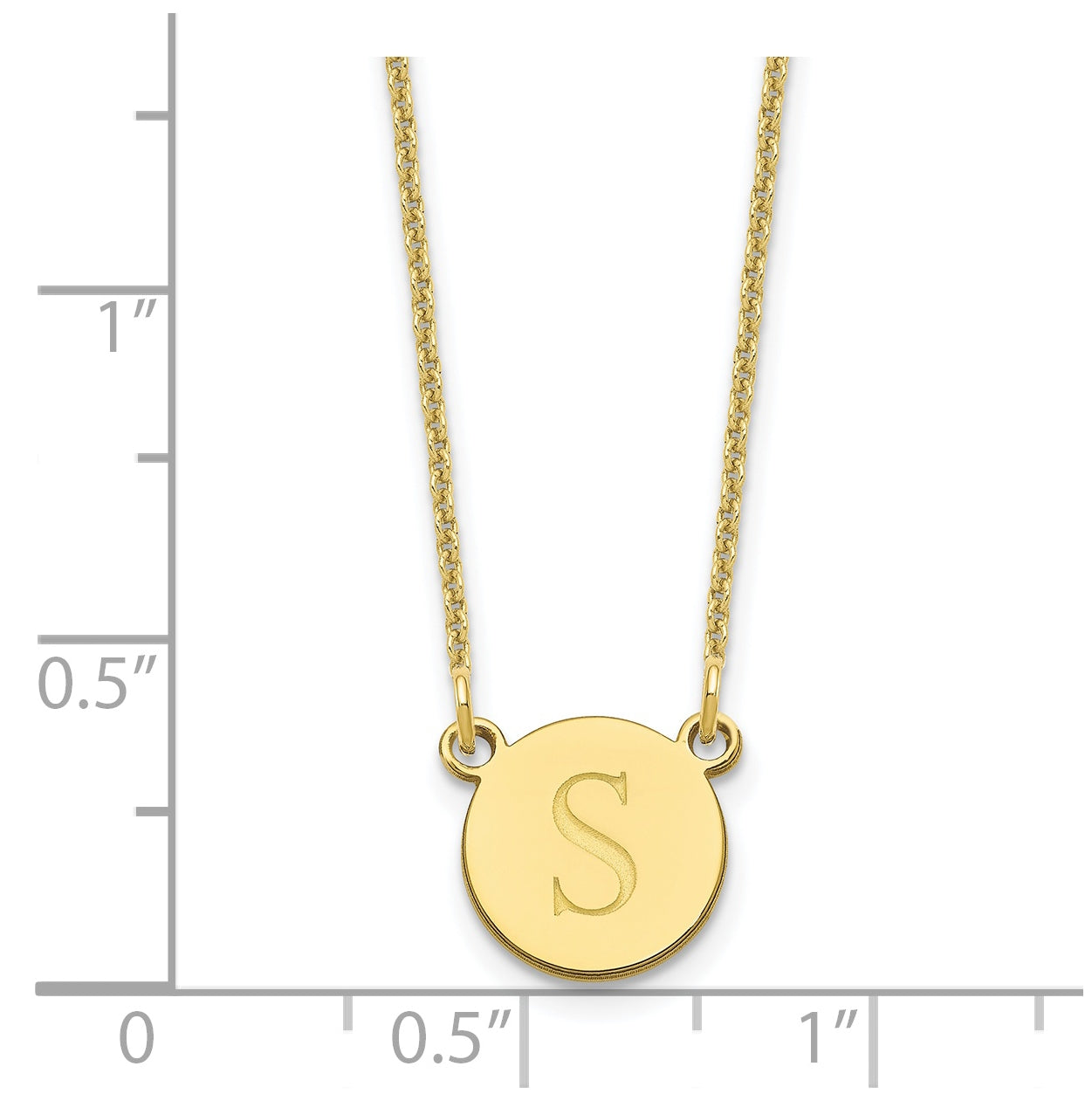 10K Yellow Gold Initial Circle Necklace