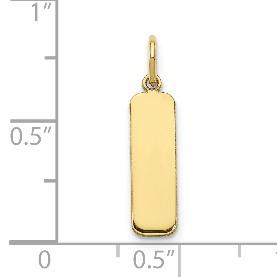 10K Yellow Gold Small Vertical Blank Bar Charm