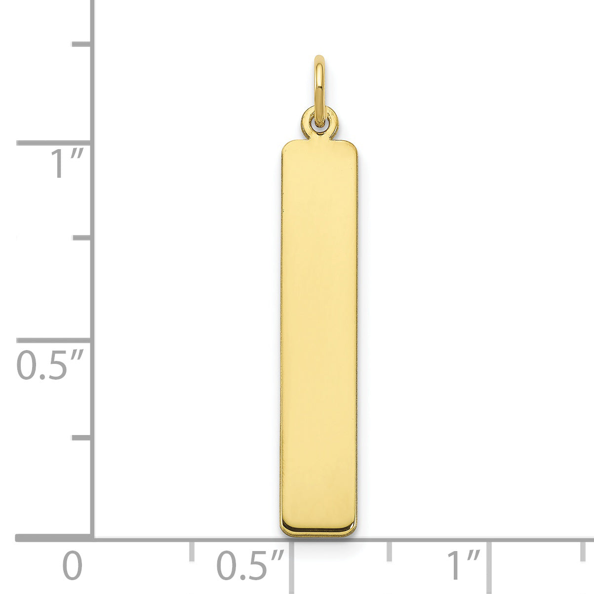 10K Yellow Gold Large Vertical Blank Bar Charm