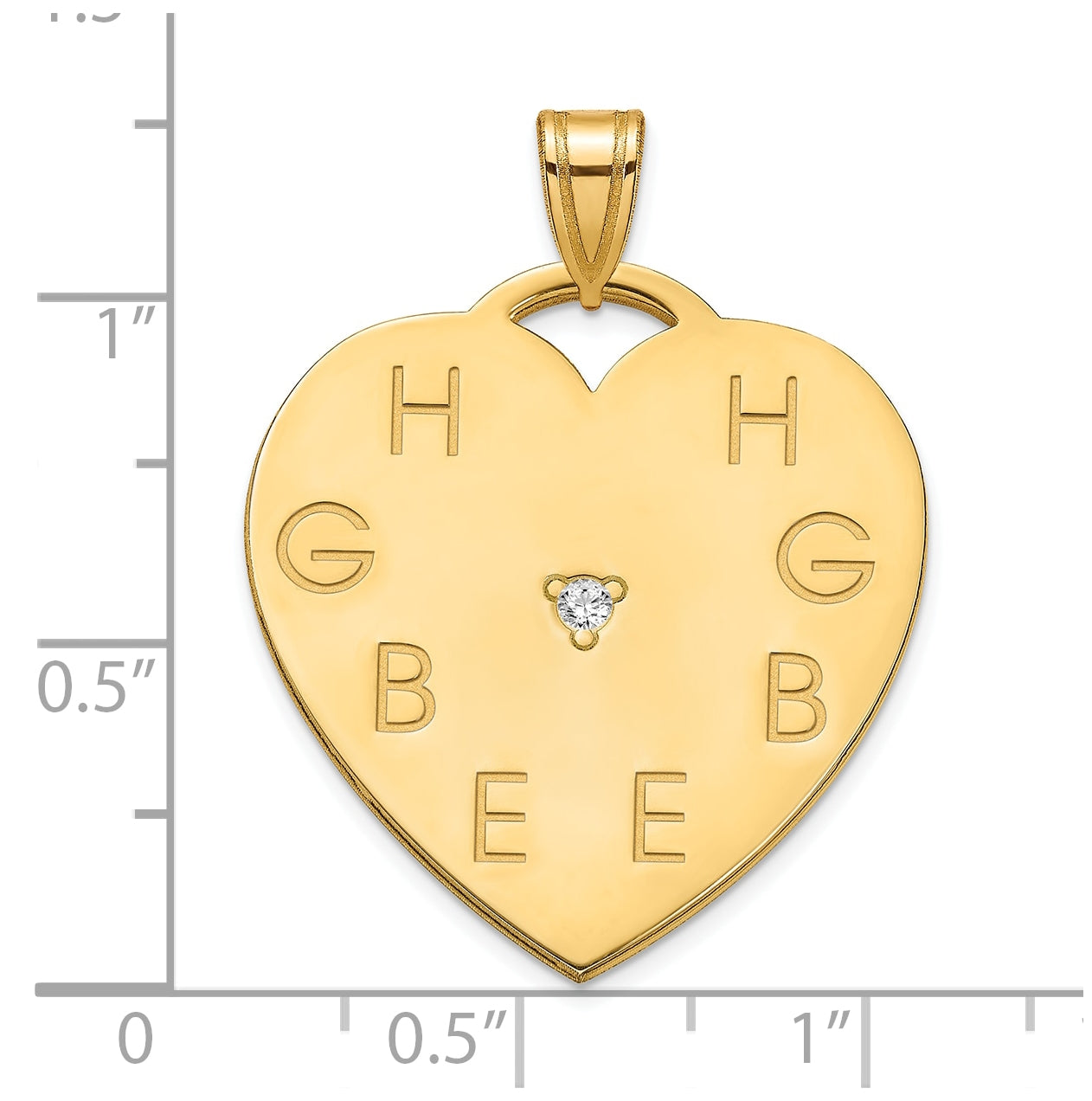 10K Yellow Gold Polished 8 Letter Charm with Diamond