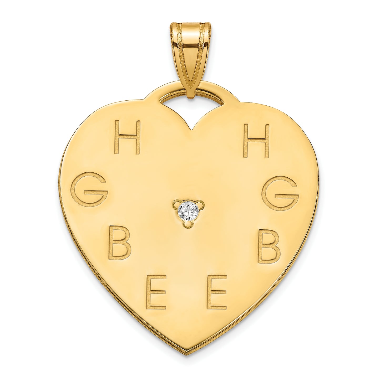 10K Yellow Gold Polished 8 Letter Charm with Diamond