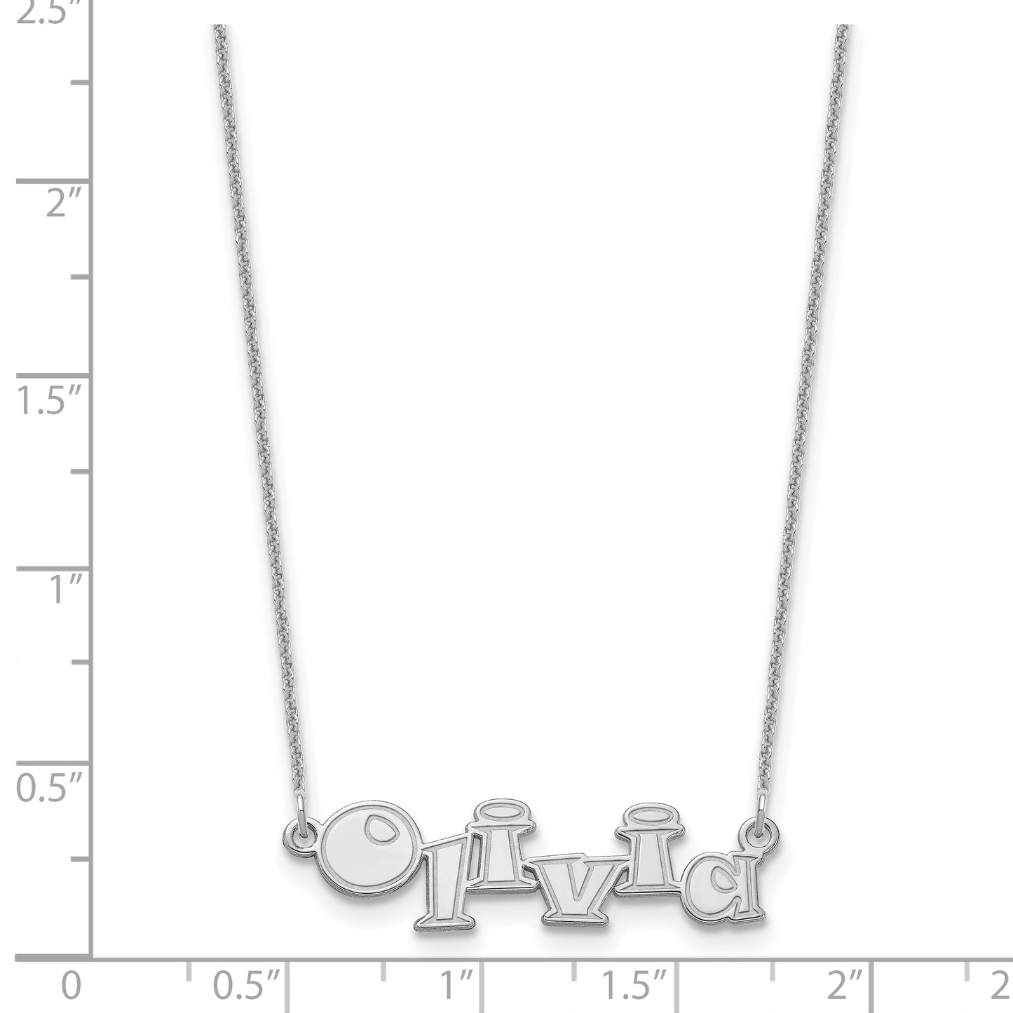 10k Polished White Gold Snap ITC Font Name Plate