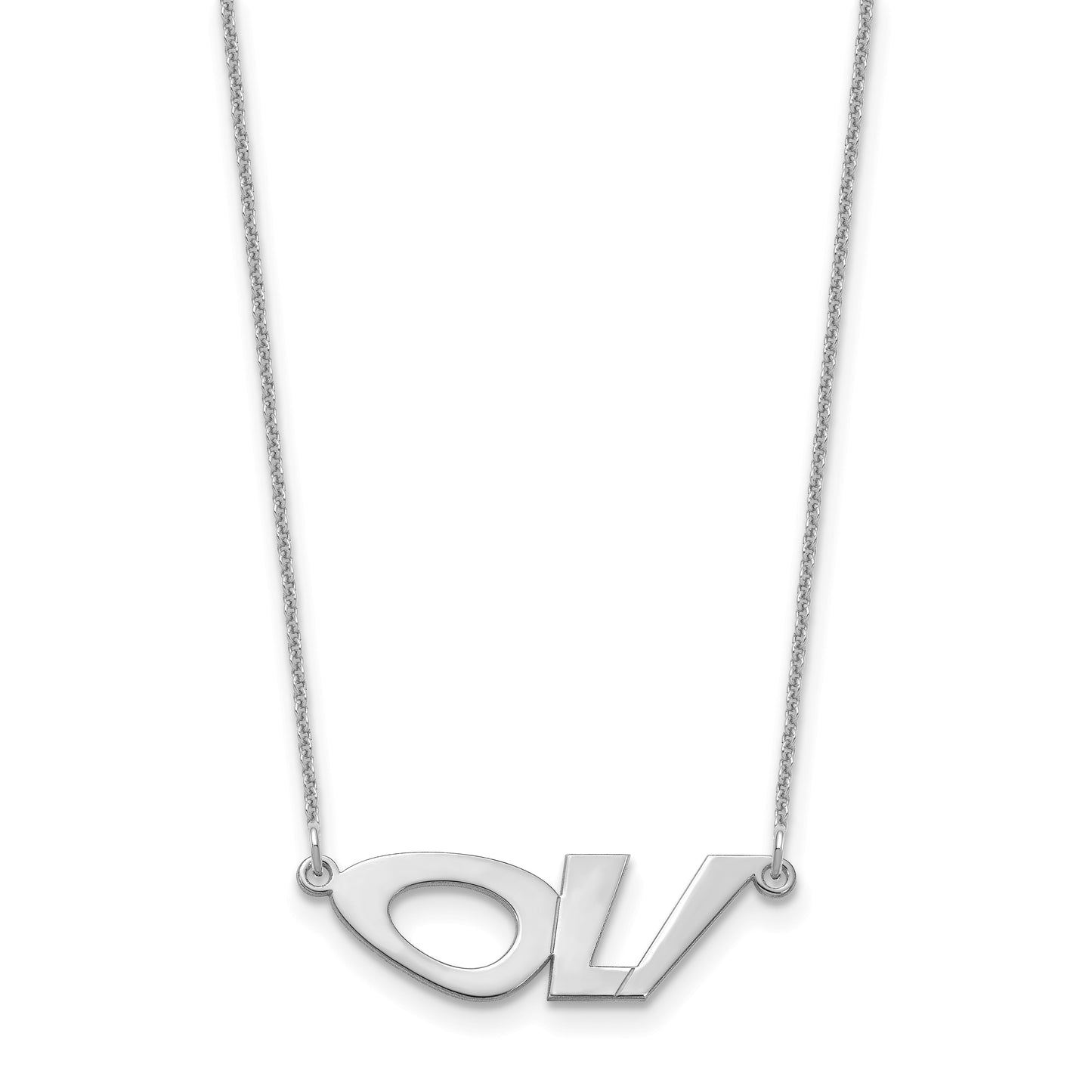 10k Polished White Gold VinnieBoombah Font Name Plate