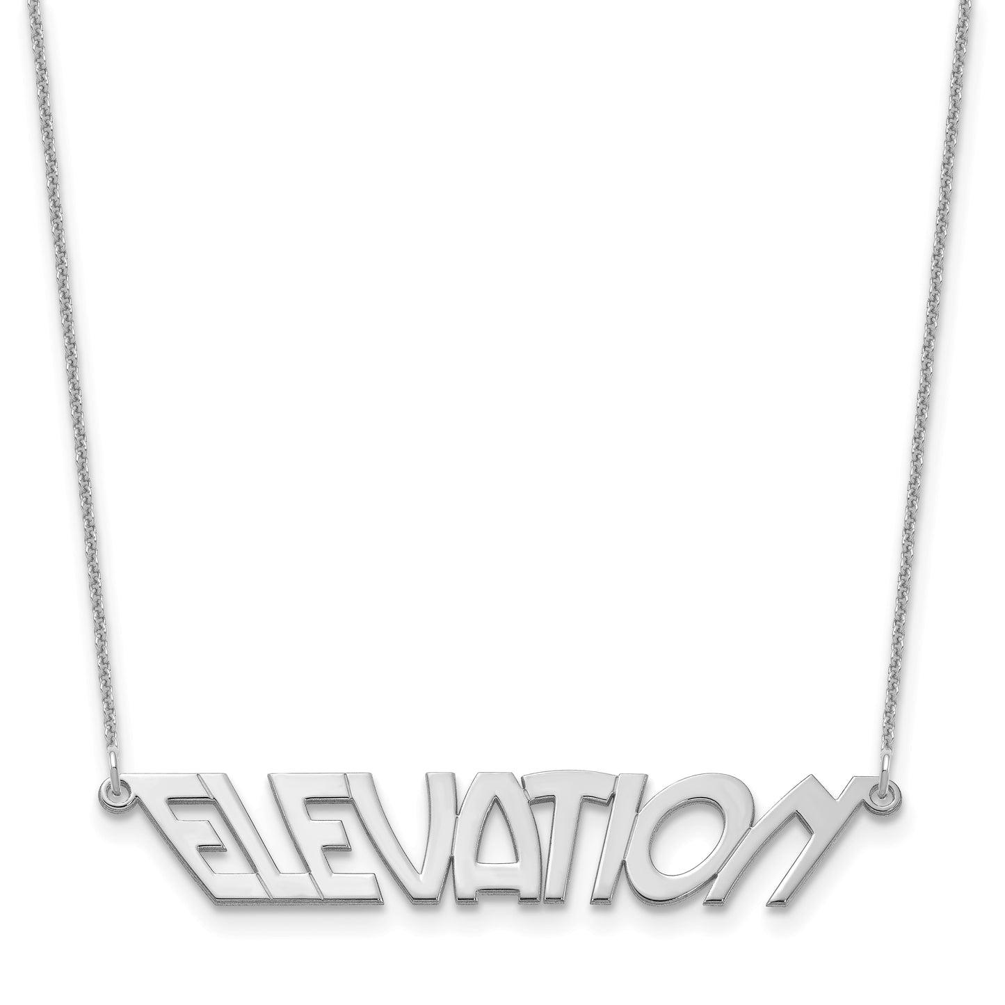 10k Polished White Gold VinnieBoombah Font Name Plate