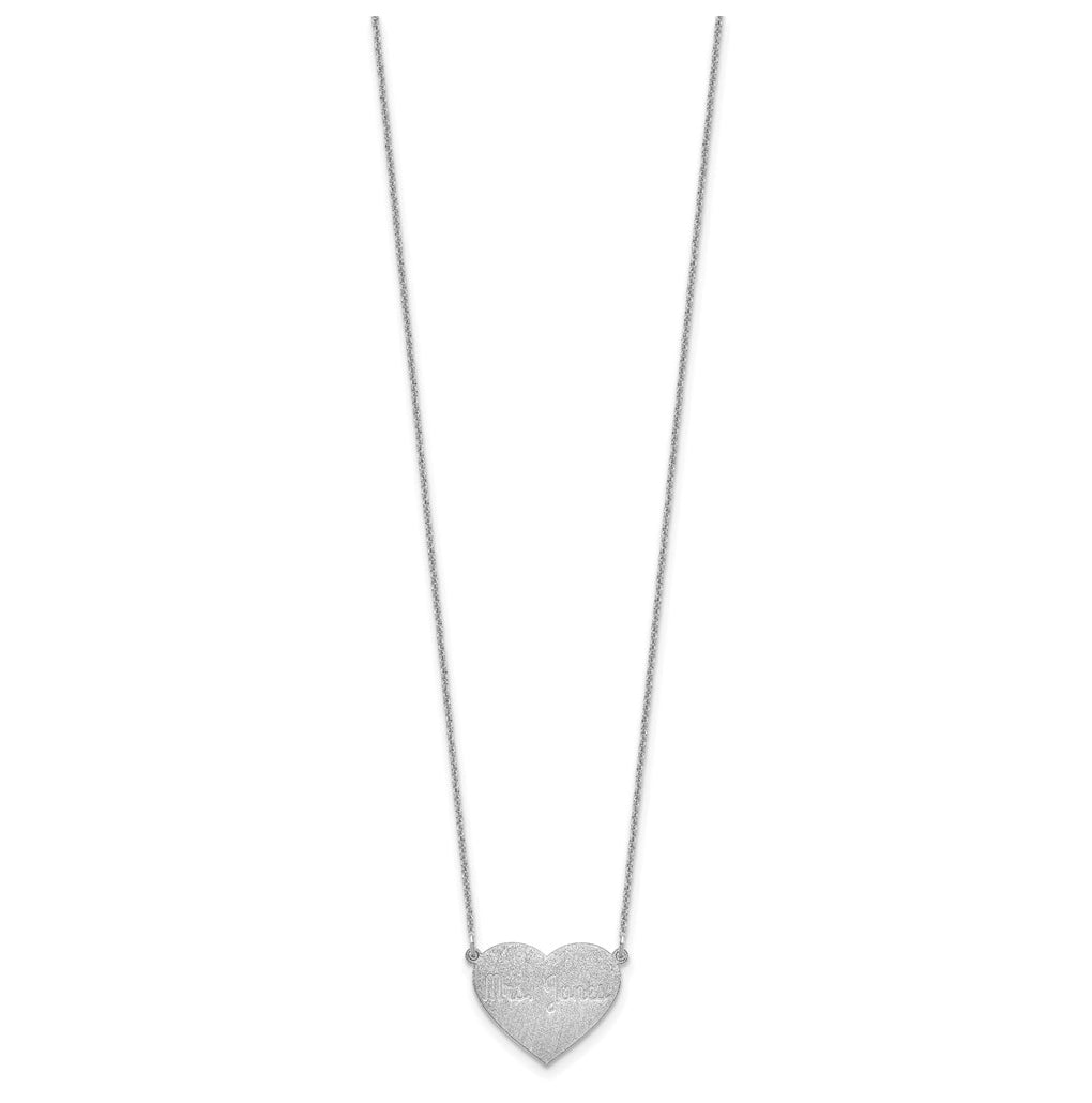 10K Yellow Or White Gold Brushed Station Heart Necklace