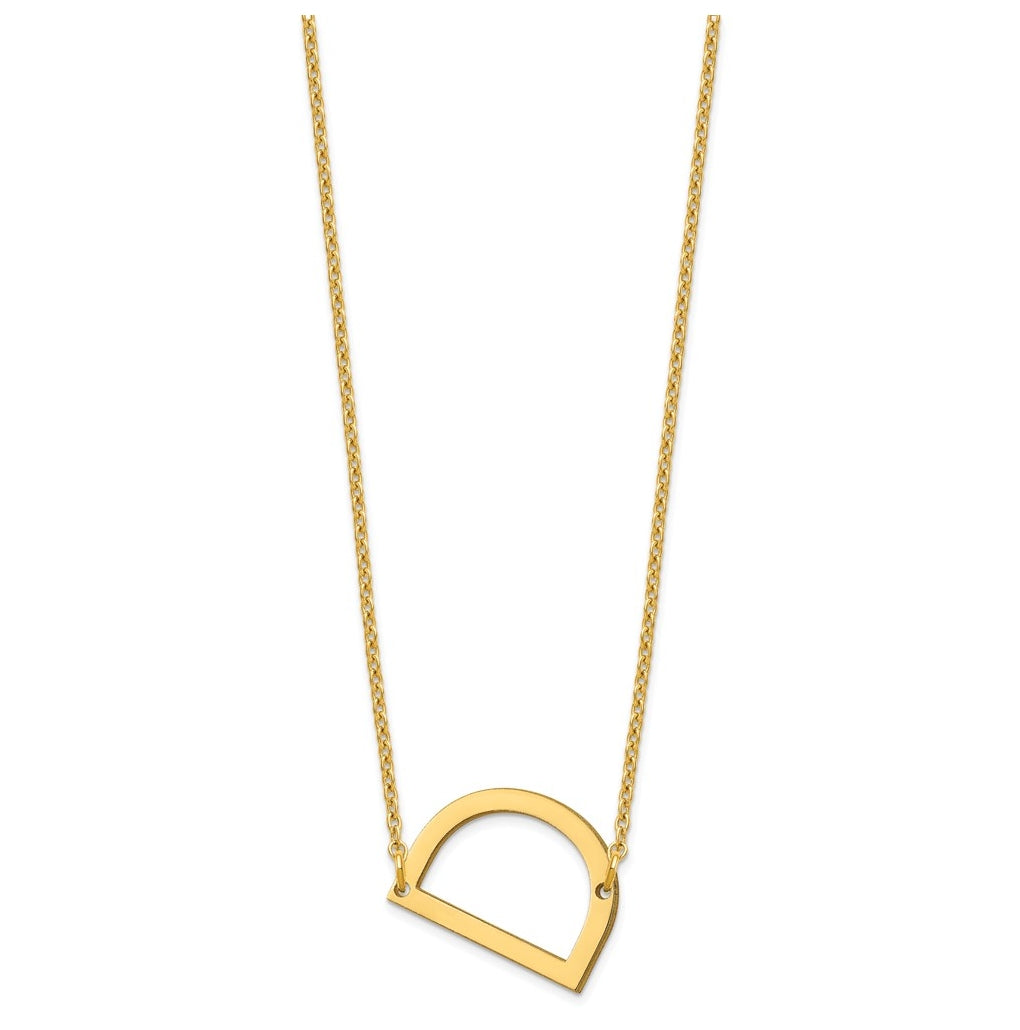 10K Yellow Or White Gold Polished Small Letter Necklace
