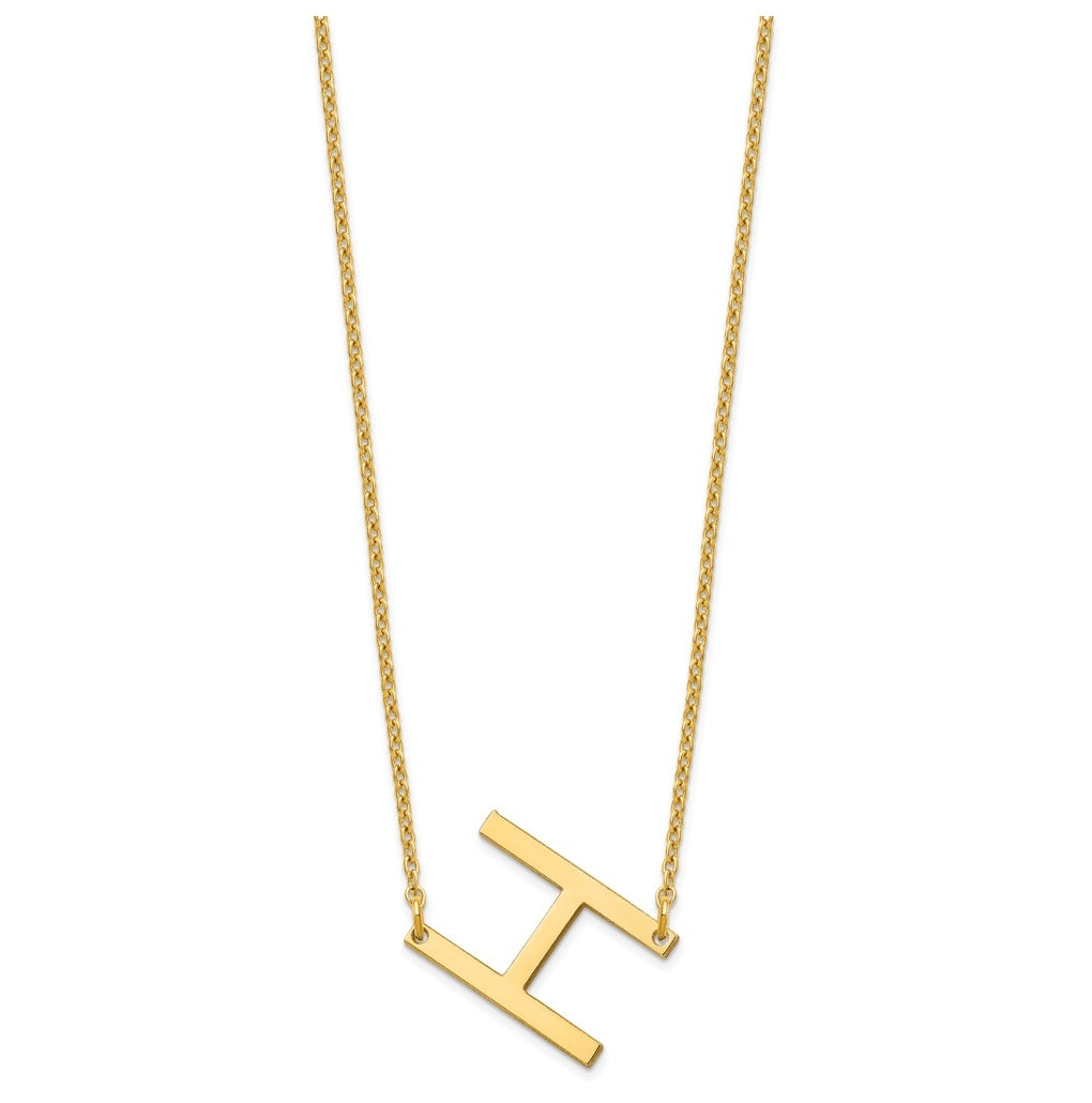 10K Yellow Or White Gold Polished Small Letter Necklace
