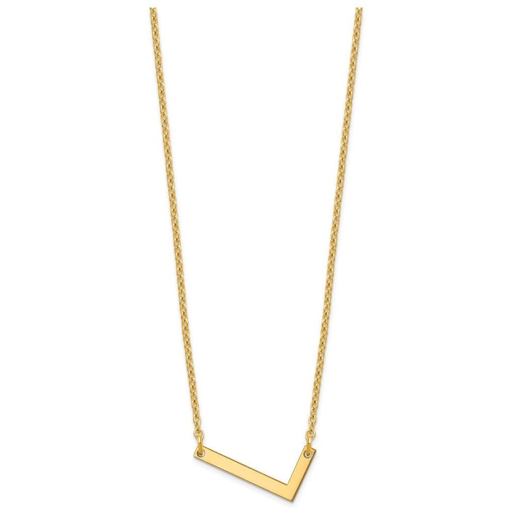 10K Yellow Or White Gold Polished Small Letter Necklace
