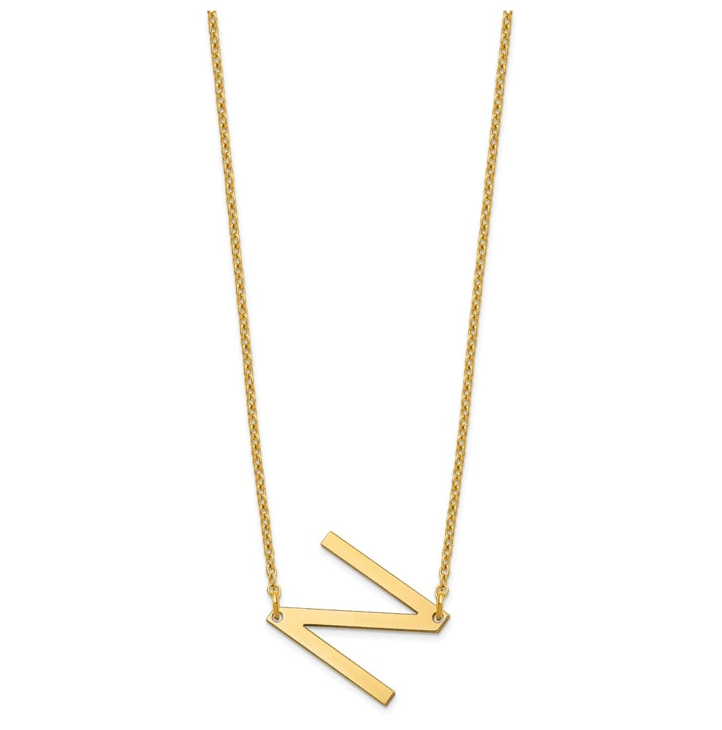 10K Yellow Or White Gold Polished Small Letter Necklace