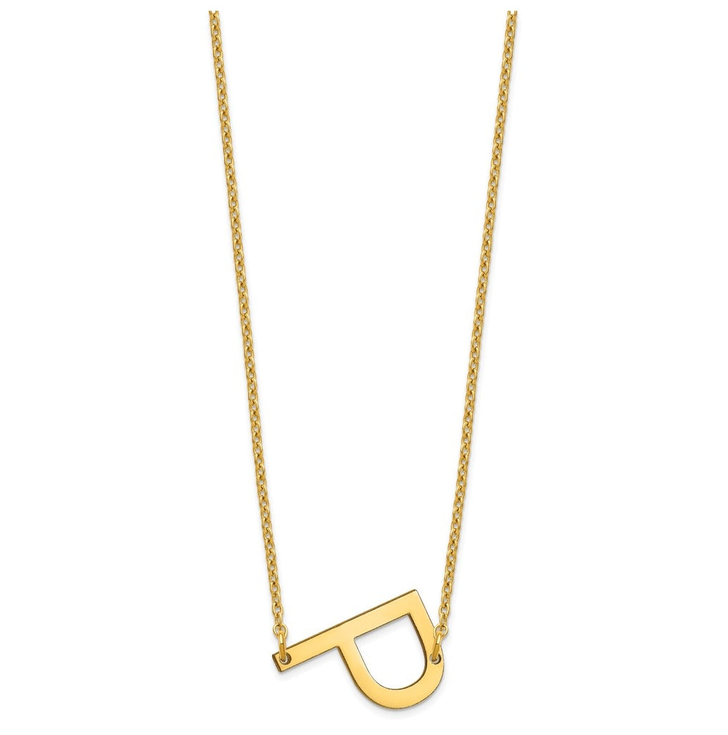 10K Yellow Or White Gold Polished Small Letter Necklace