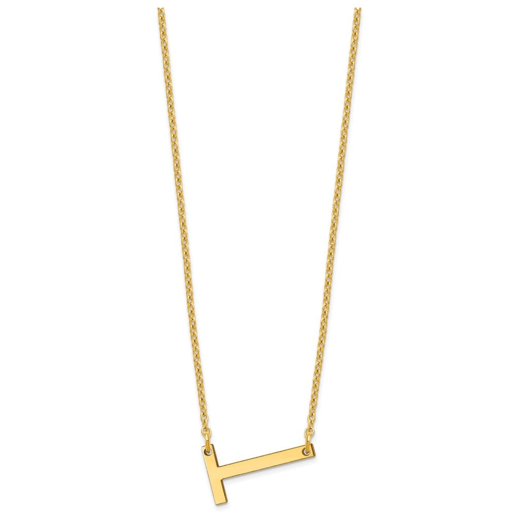 10K Yellow Or White Gold Polished Small Letter Necklace