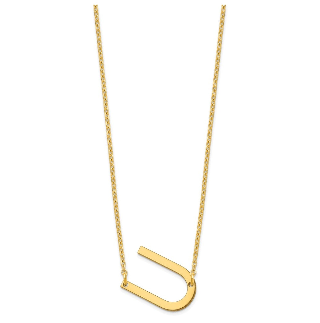 10K Yellow Or White Gold Polished Small Letter Necklace