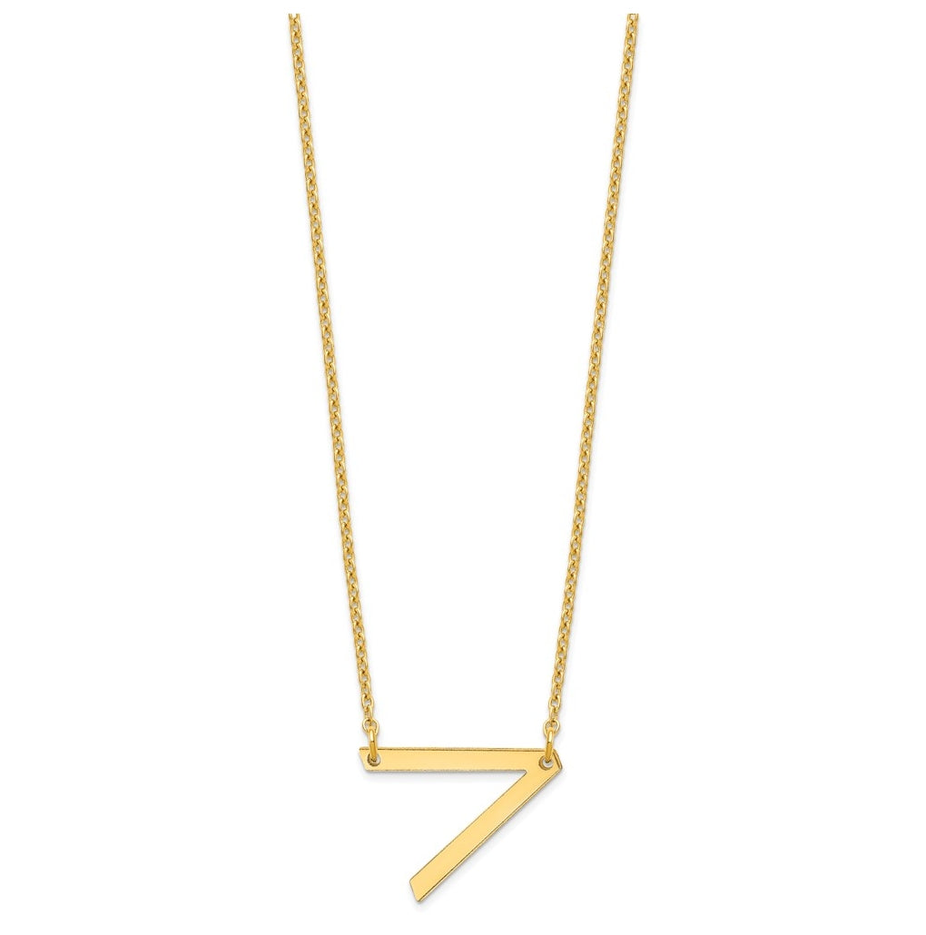 10K Yellow Or White Gold Polished Small Letter Necklace