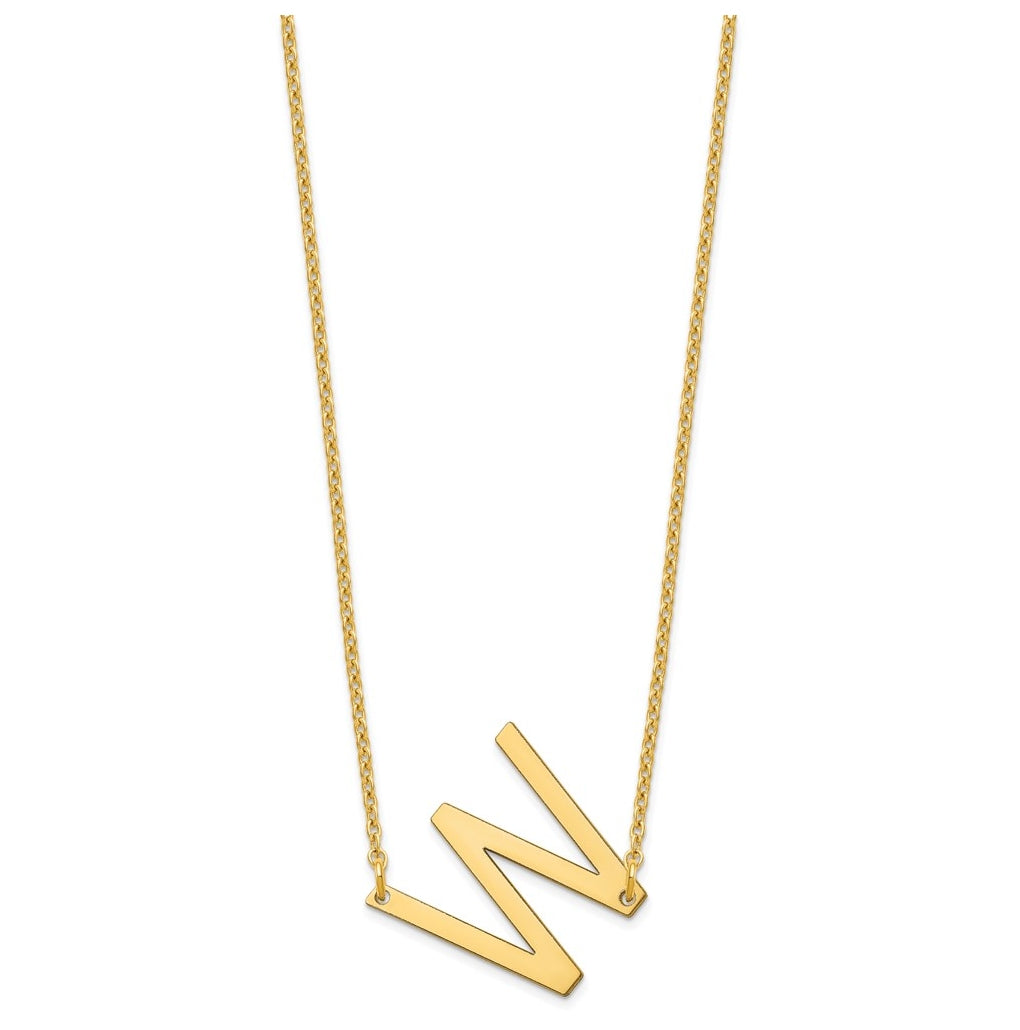 10K Yellow Or White Gold Polished Small Letter Necklace