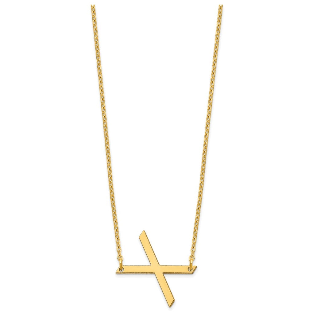 10K Yellow Or White Gold Polished Small Letter Necklace