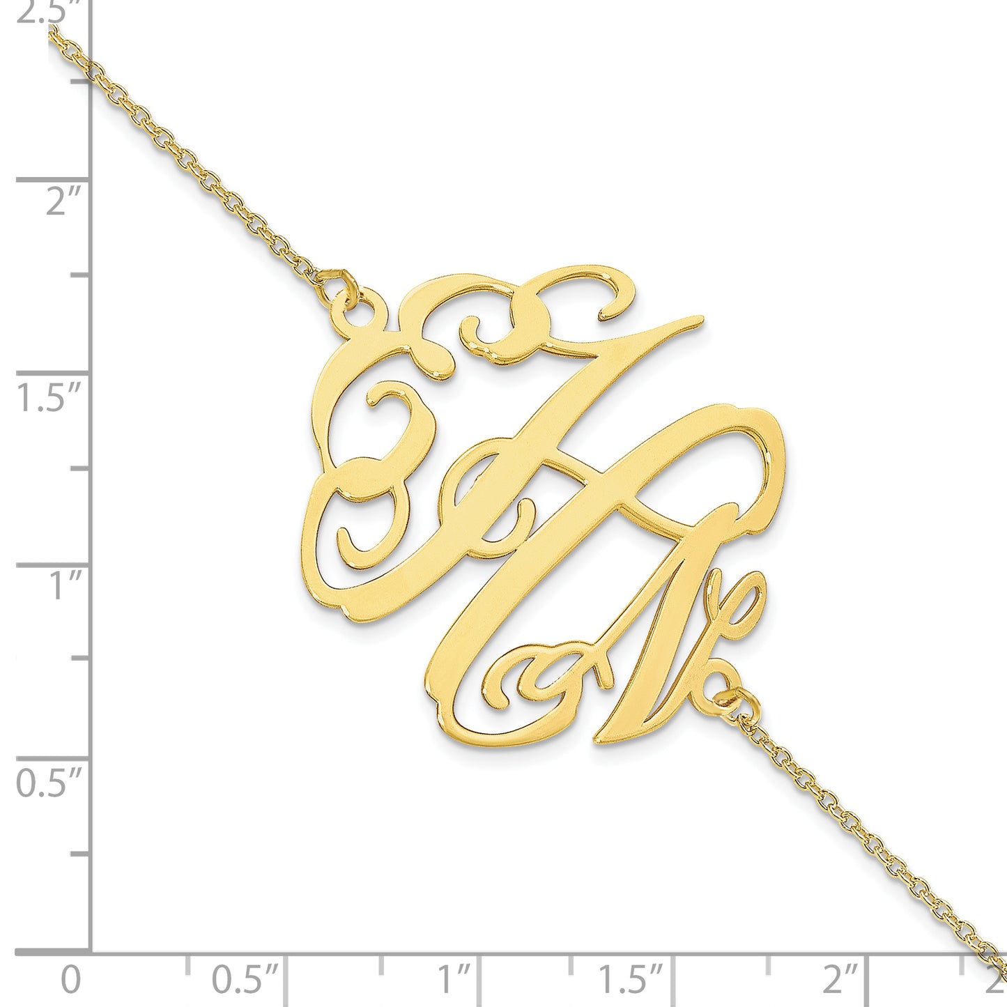 10K Yellow Gold Polished Monogram Chain Bracelet