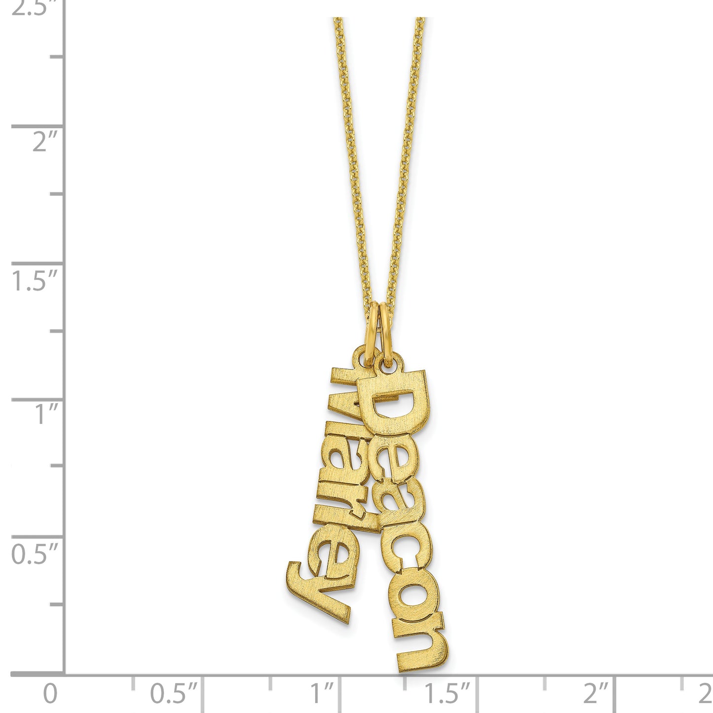 10K Yellow Gold Brushed 2 Name Charm Necklace