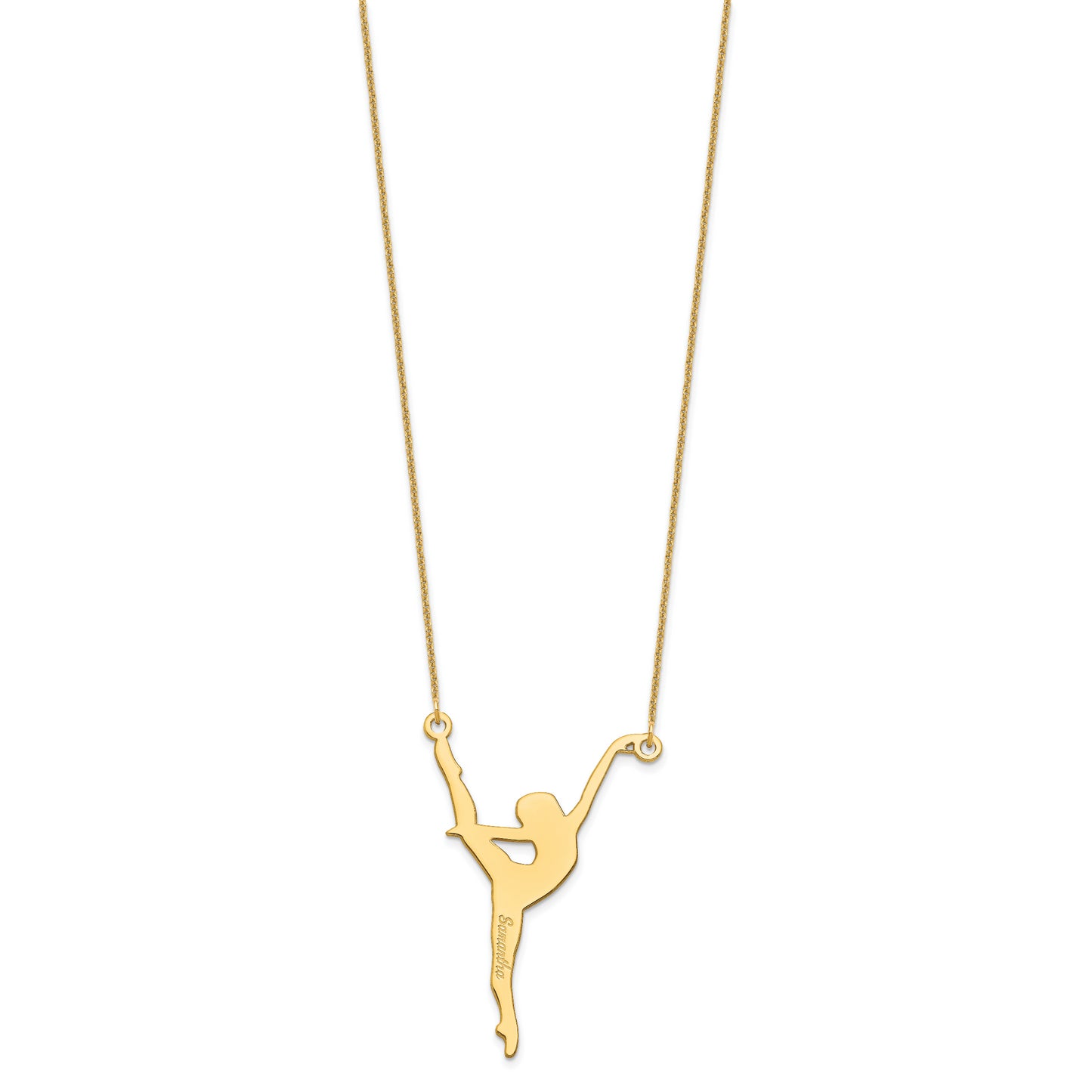 10K Yellow Gold Personalized Dancer Necklace