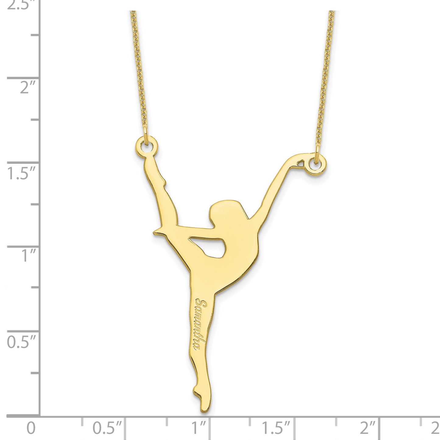 10K Yellow Gold Personalized Dancer Necklace