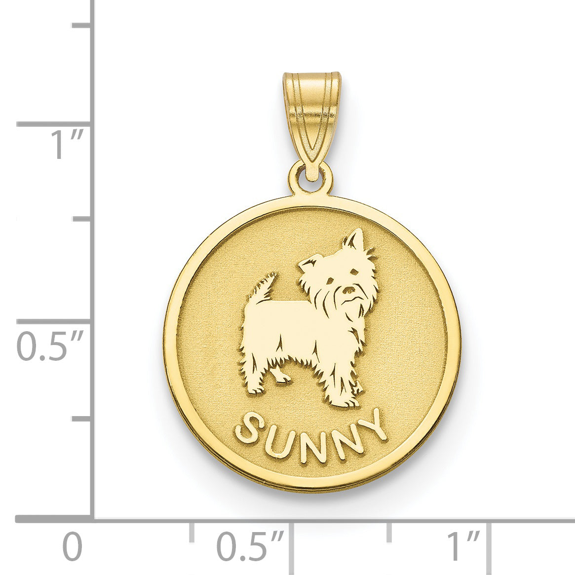 10K Yellow Gold Personalized Dog Pendant