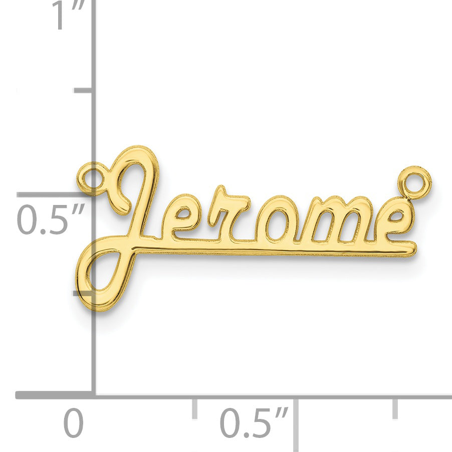 10K Yellow Gold Polished Harlow Solid Font Underlined Name Plate