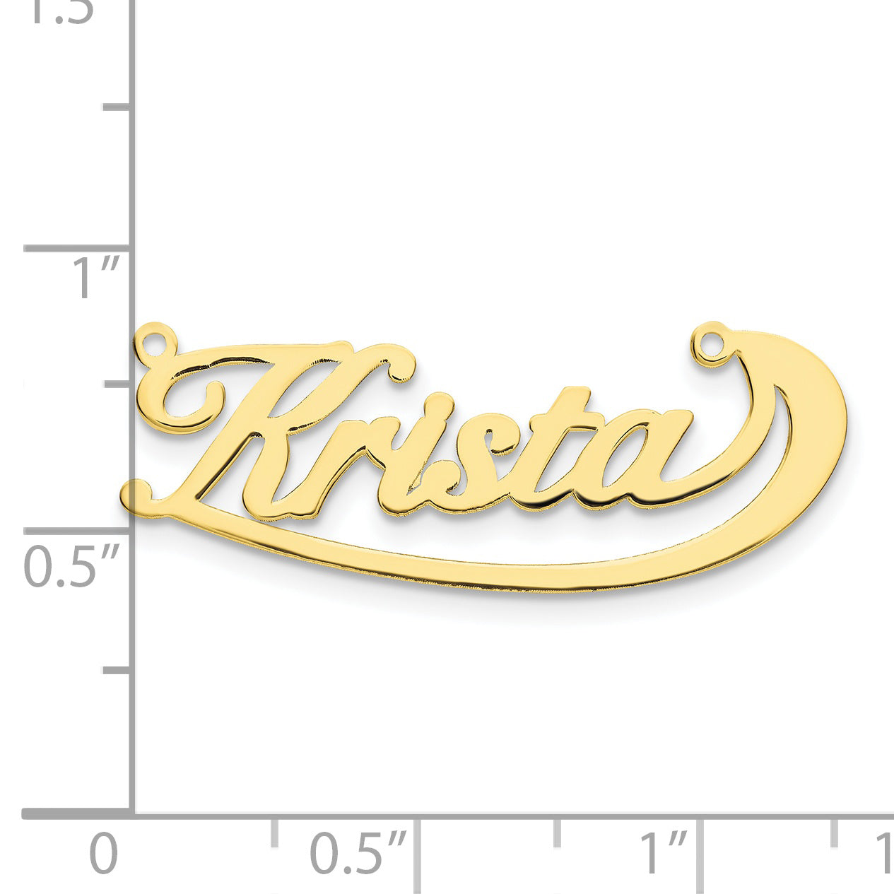 10K Yellow Gold Polished Under Swoop Judith Font Name Plate