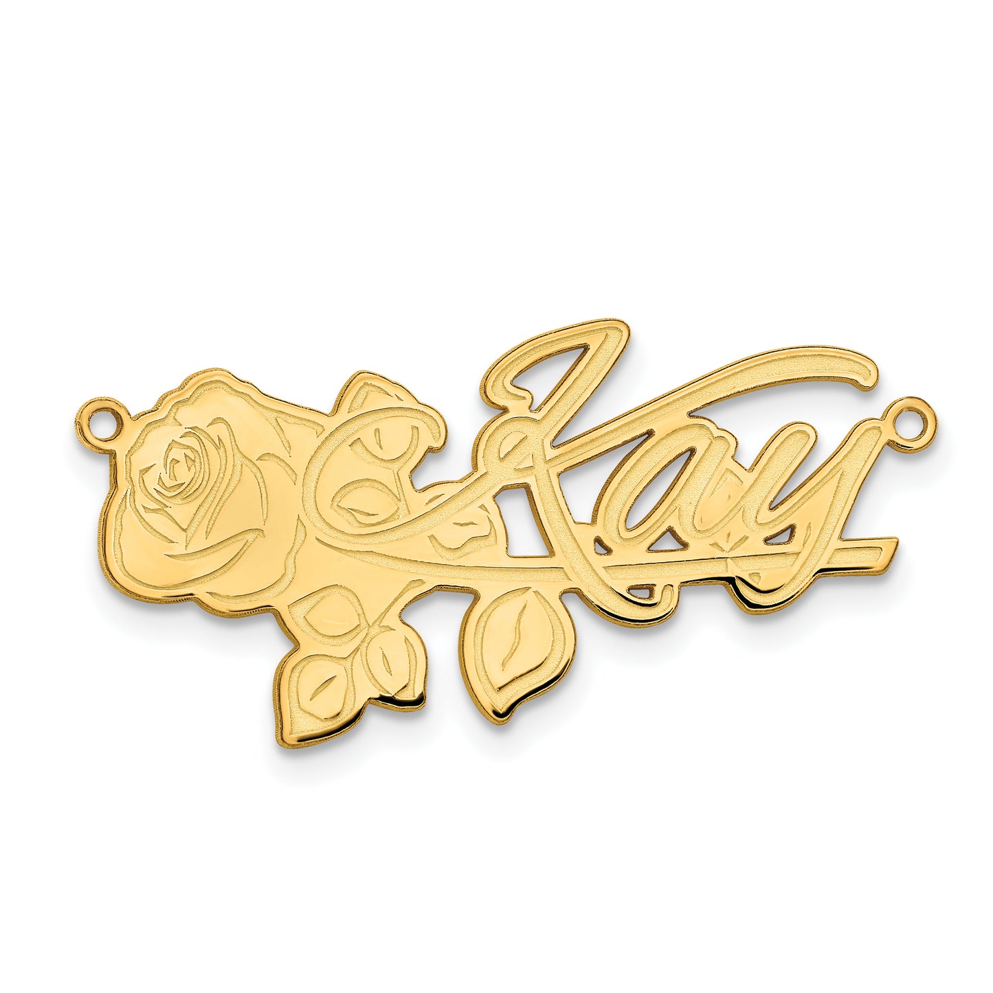 10K Yellow Gold Polished Rose Name Plate