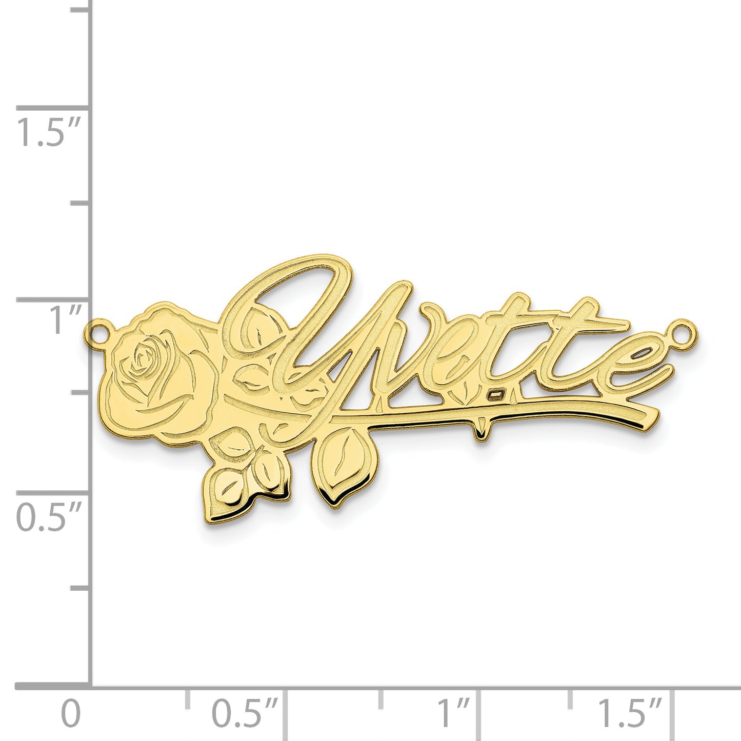 10K Yellow Gold Polished Rose Name Plate