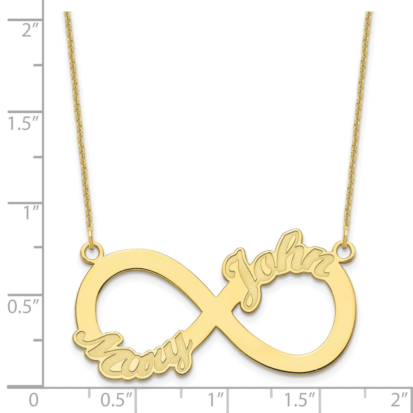 10K Yellow Gold 2 Name Infinity Necklace